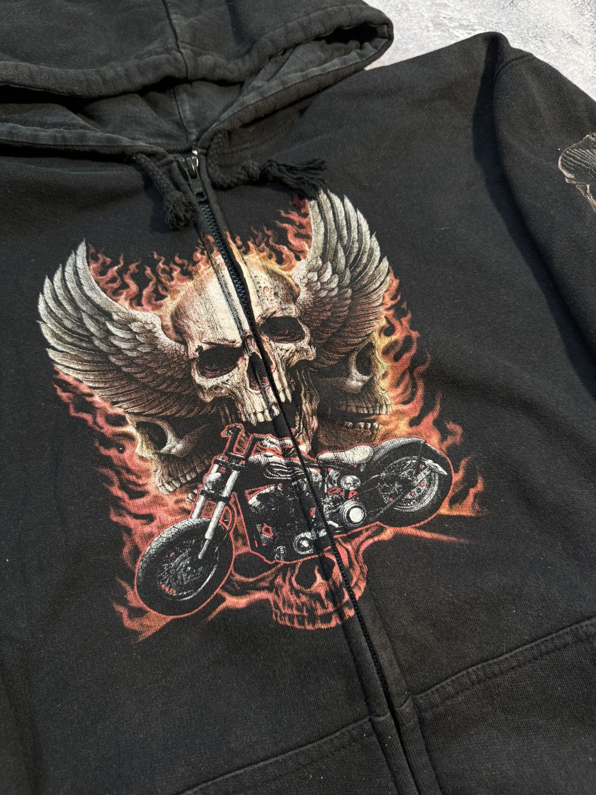 Japanese Brand × Vintage Vintage Ed Hardy by Christian Audigier Style, Skull Hoodie Size US M / EU 48-50 / 2 - 3 Thumbnail