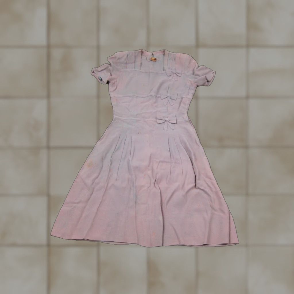 Vintage VINTAGE Ture Purple Bow Crepe Dress Womens 2XS 40s A-Line Short Sleeve Weddings Parties 40s Womens Size XXS / US 00 / IT 34 - 1 Thumbnail