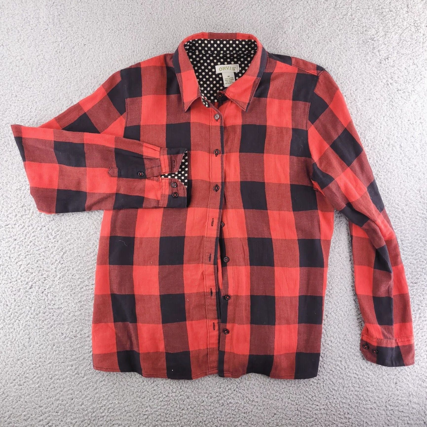 Orvis Orvis Shirt Womens Medium Flannel Plaid Red Lightweight Button-Up Relaxed Size M / US 6-8 / IT 42-44 - 2 Thumbnail