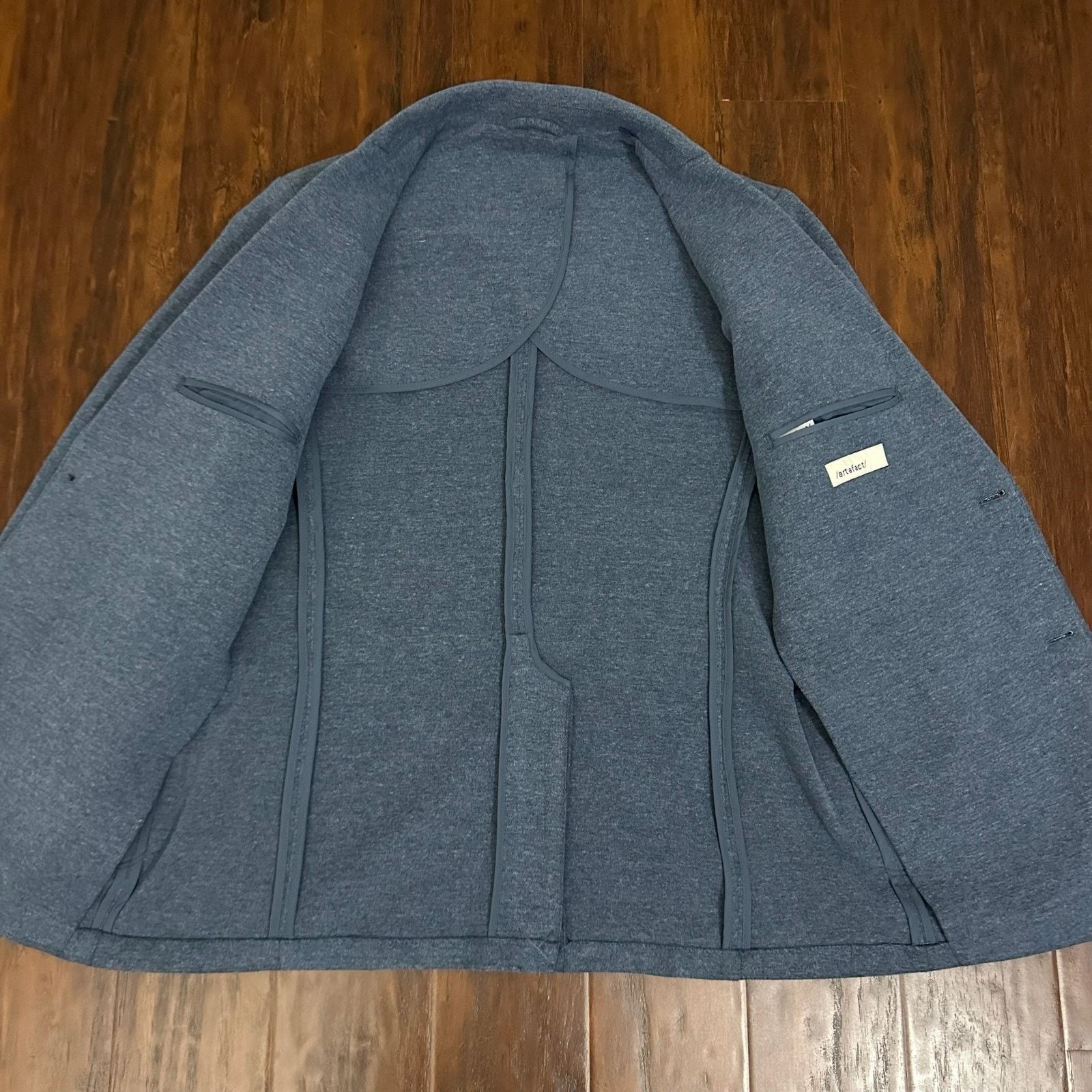 Artefact ARTEFACT Blazer Jacket Heather Blue Knit Stretch Sport Coat Size 52R - 5 Thumbnail
