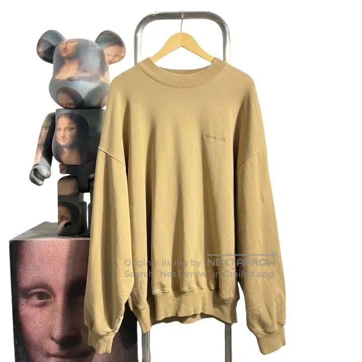 Balenciaga Balenciaga Classic Beige Logo Embroidered Sweatshirt. Size US M / EU 48-50 / 2 - 1 Thumbnail