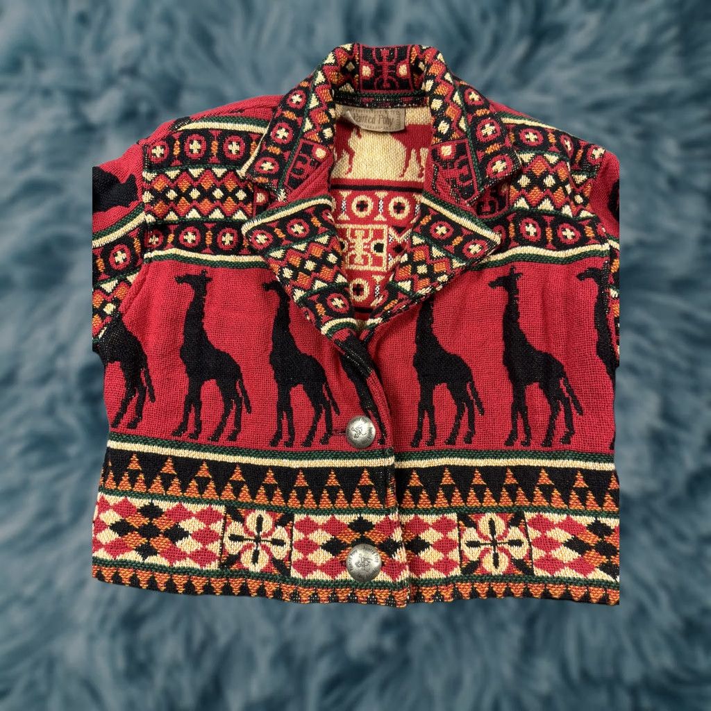 PONY Vintage Painted Pony Jacket Womens Medium Southwestern Llama Red Cotton 90s USA Size M / US 6-8 / IT 42-44 - 1 Thumbnail