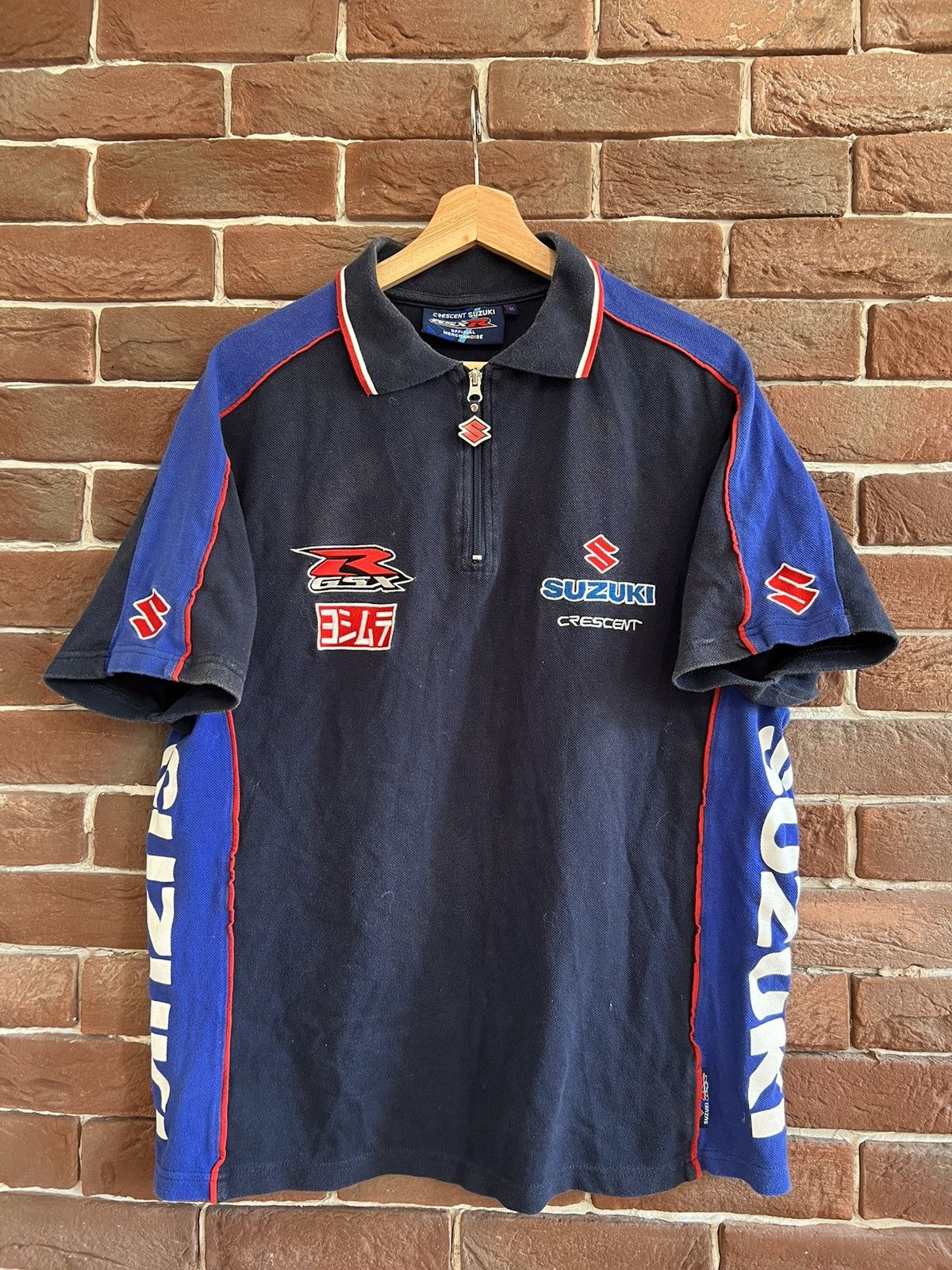 Vintage Rare Vintage Suzuki Crescent 1/4 Zip Tshirt Hype Racing Size US M / EU 48-50 / 2 - 1 Thumbnail