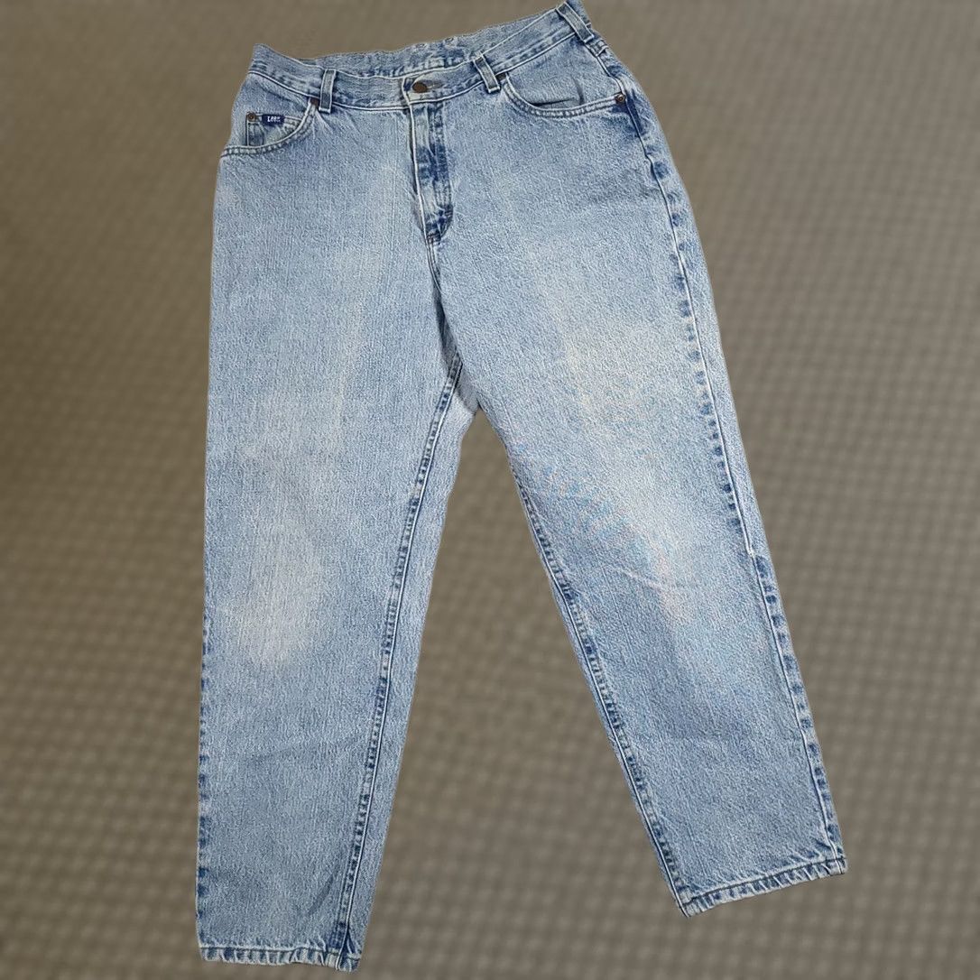 Lee VINTAGE Lee Women's Jeans 14P Petite Blue 27.5" Inseam Tapered High Rise Denim 5-Pocket Size 36" / US 14 / IT 50 - 1 Thumbnail