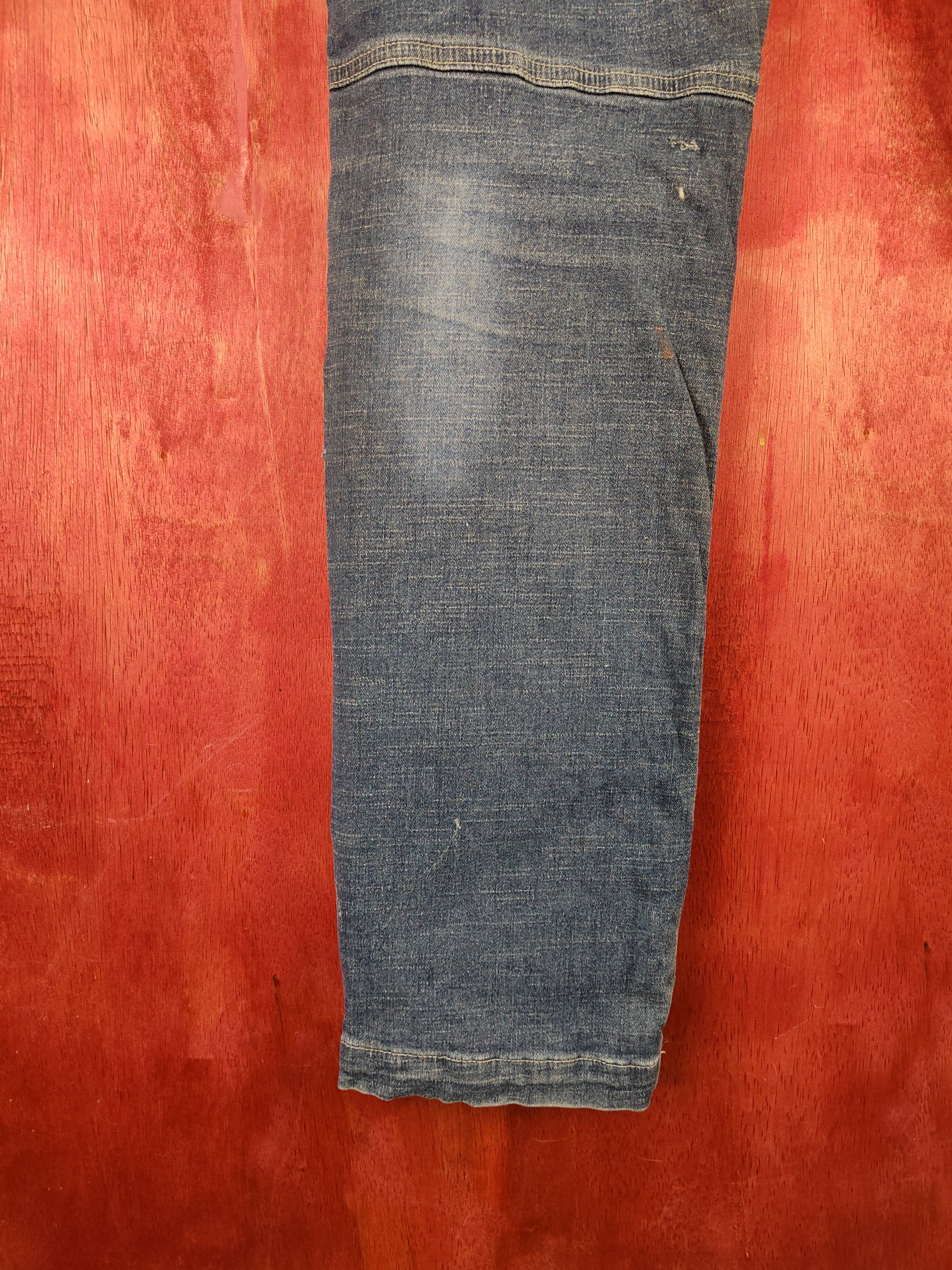Japanese Brand FieldCore Blue Distressed Ripped Stretch Jeans #S2125 Size US 34 / EU 50 - 11 Thumbnail