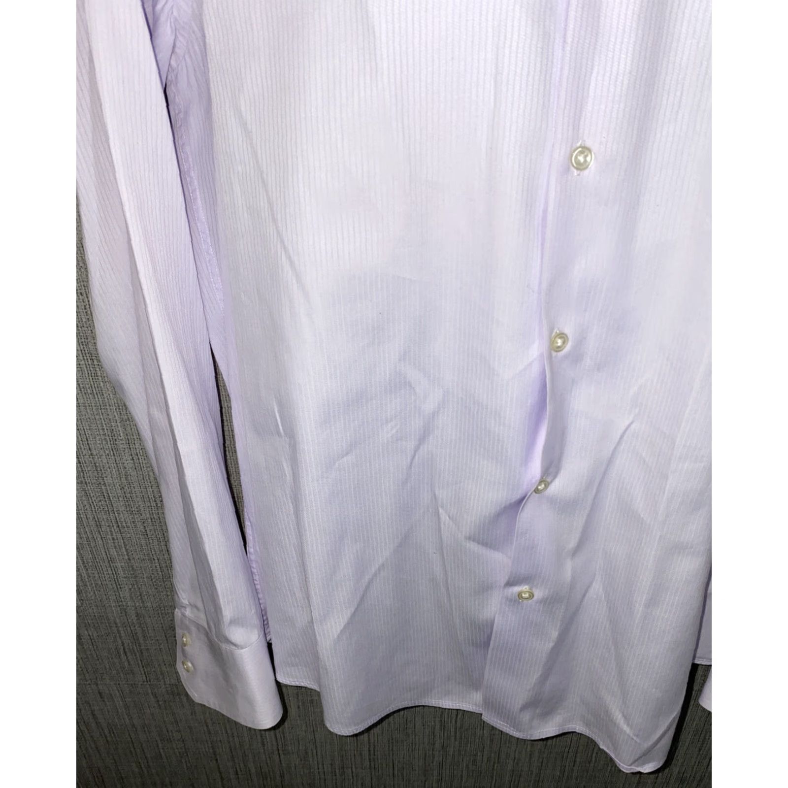 Hugo Boss Hugo Boss Men's Dress Shirt Long Sleeve Purple 16.5 Regular Fit Collared Cotton Size 42R - 4 Thumbnail