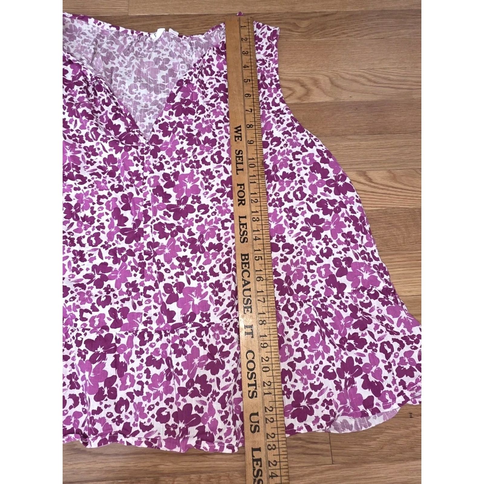 Gap Gap Women's Tank Blouse XL Sleeveless Pink Floral Peplum V-Neck Pullover Casual Summer Mulitcolor Size XL / US 12-14 / IT 48-50 - 7 Thumbnail