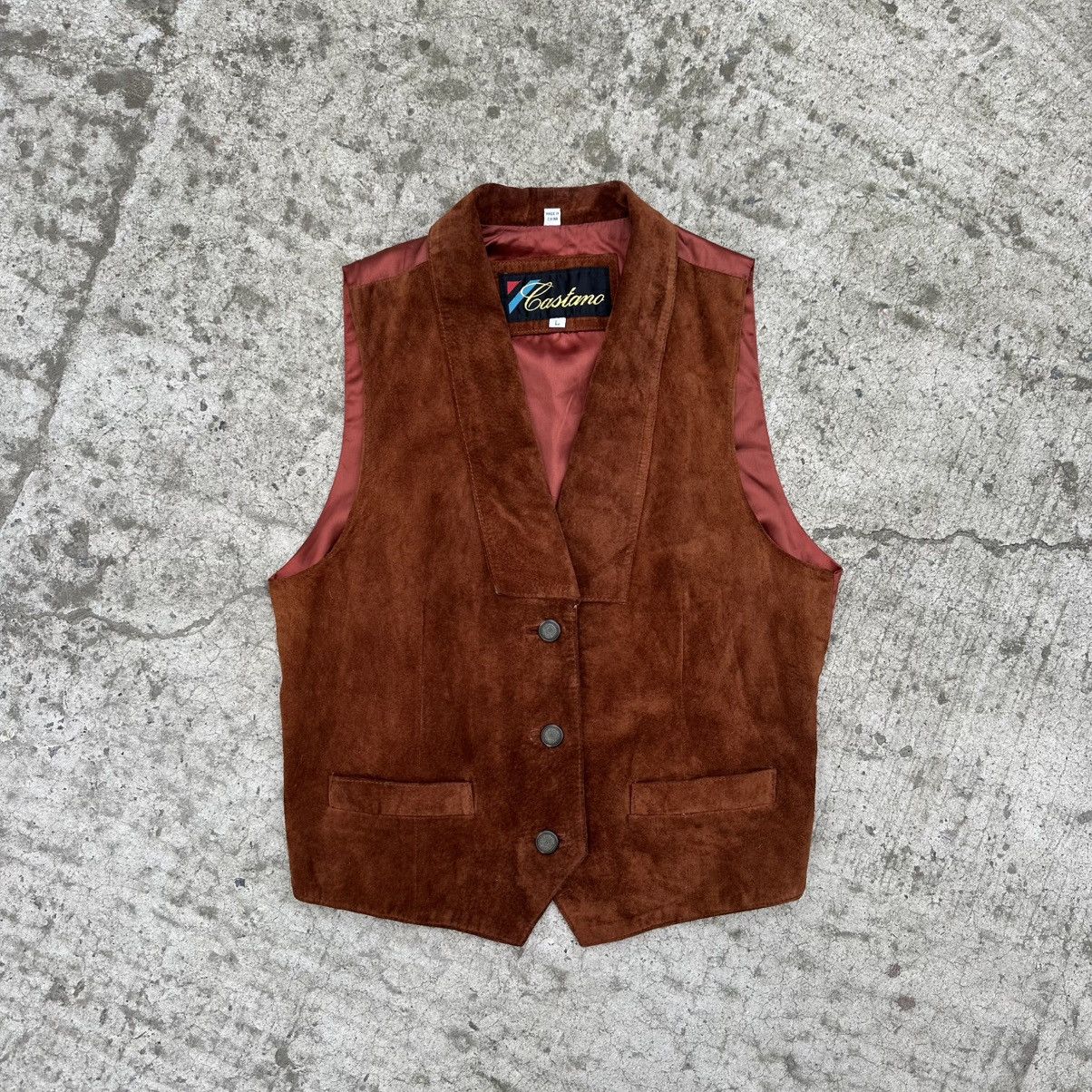 Cowboy Equipment Vintage Man’s Western Leather Vest Y2K 00s USA Old Money Size US L / EU 52-54 / 3 - 1 Thumbnail