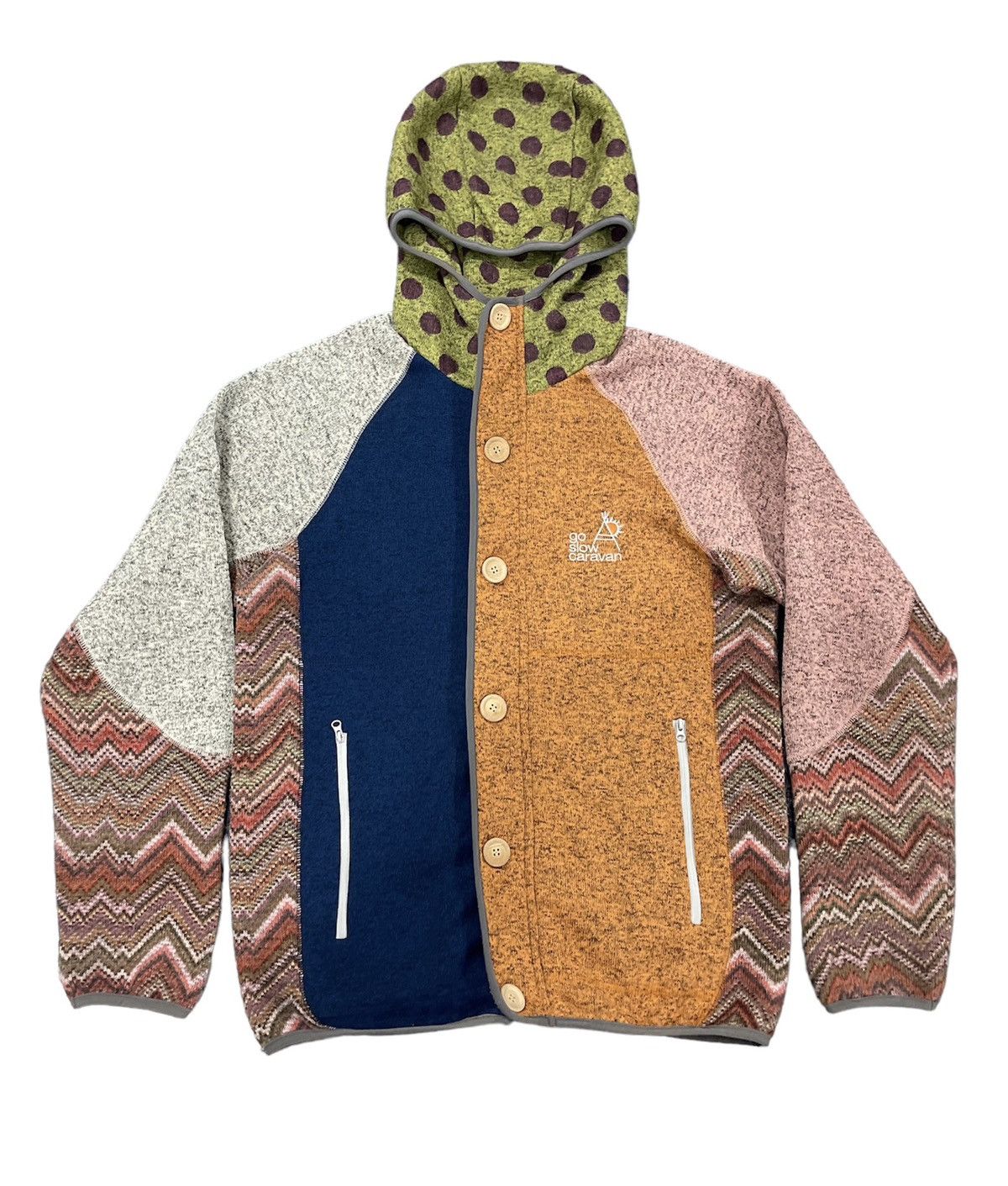 image of Go Slow Caravan Multicolour Hoodie Jacket, Men's (Size Medium)