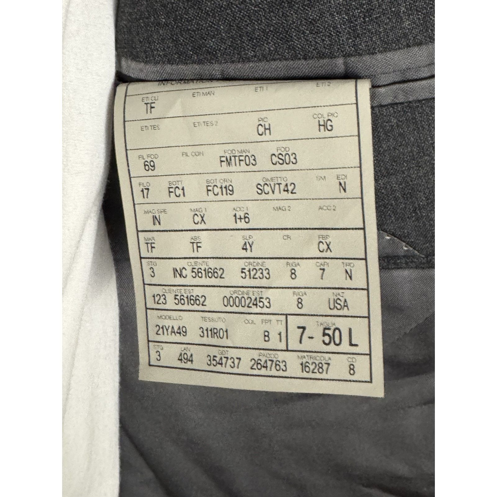 Tom Ford Tom Ford Charcoal Gray Suit Jacket Blazer 50/40L US Notch Size 40L - 6 Thumbnail