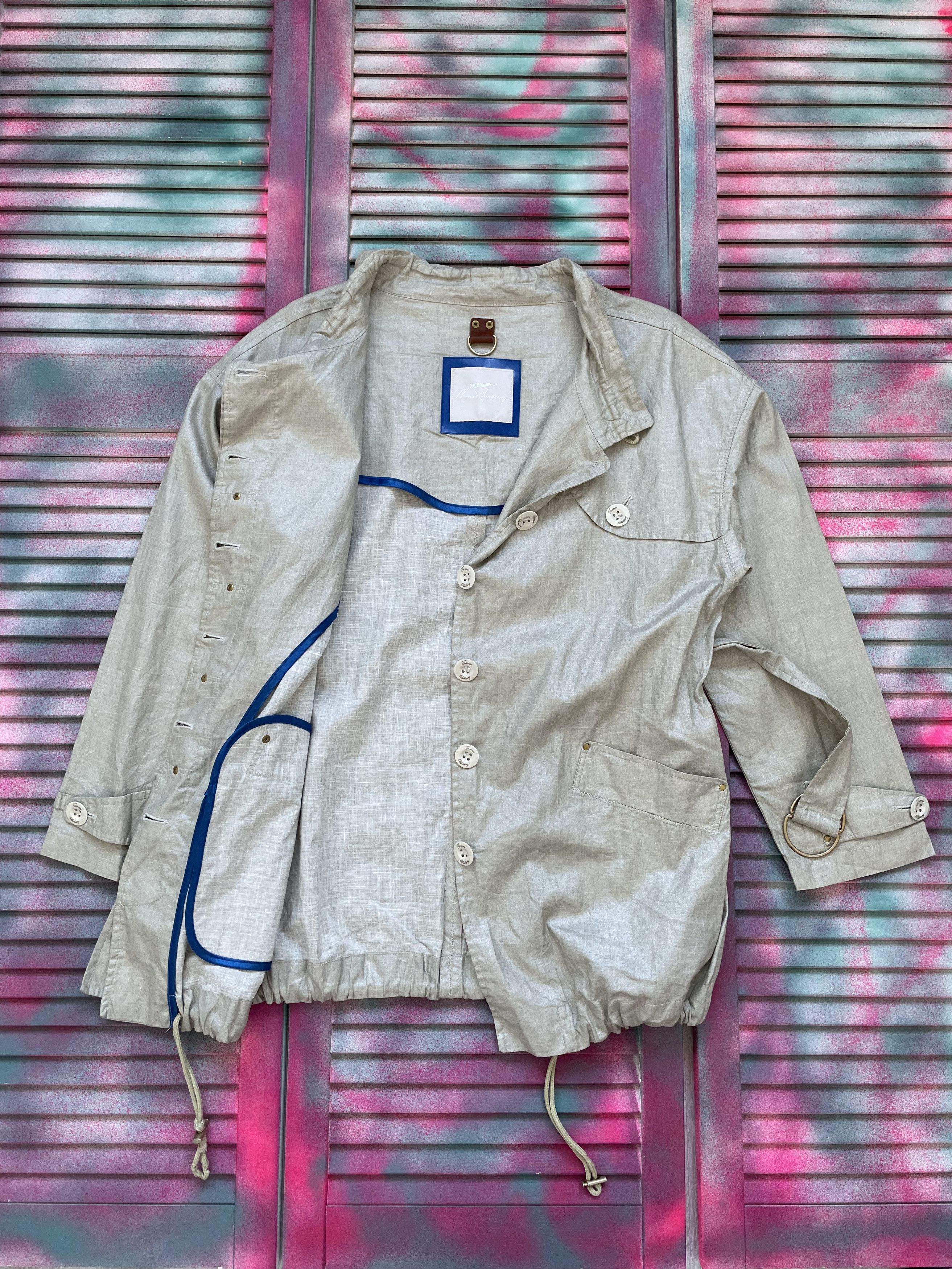 Burberry Luxury Thomas Burberry Linen Trench Coat Jacket Size M / US 6-8 / IT 42-44 - 6 Thumbnail