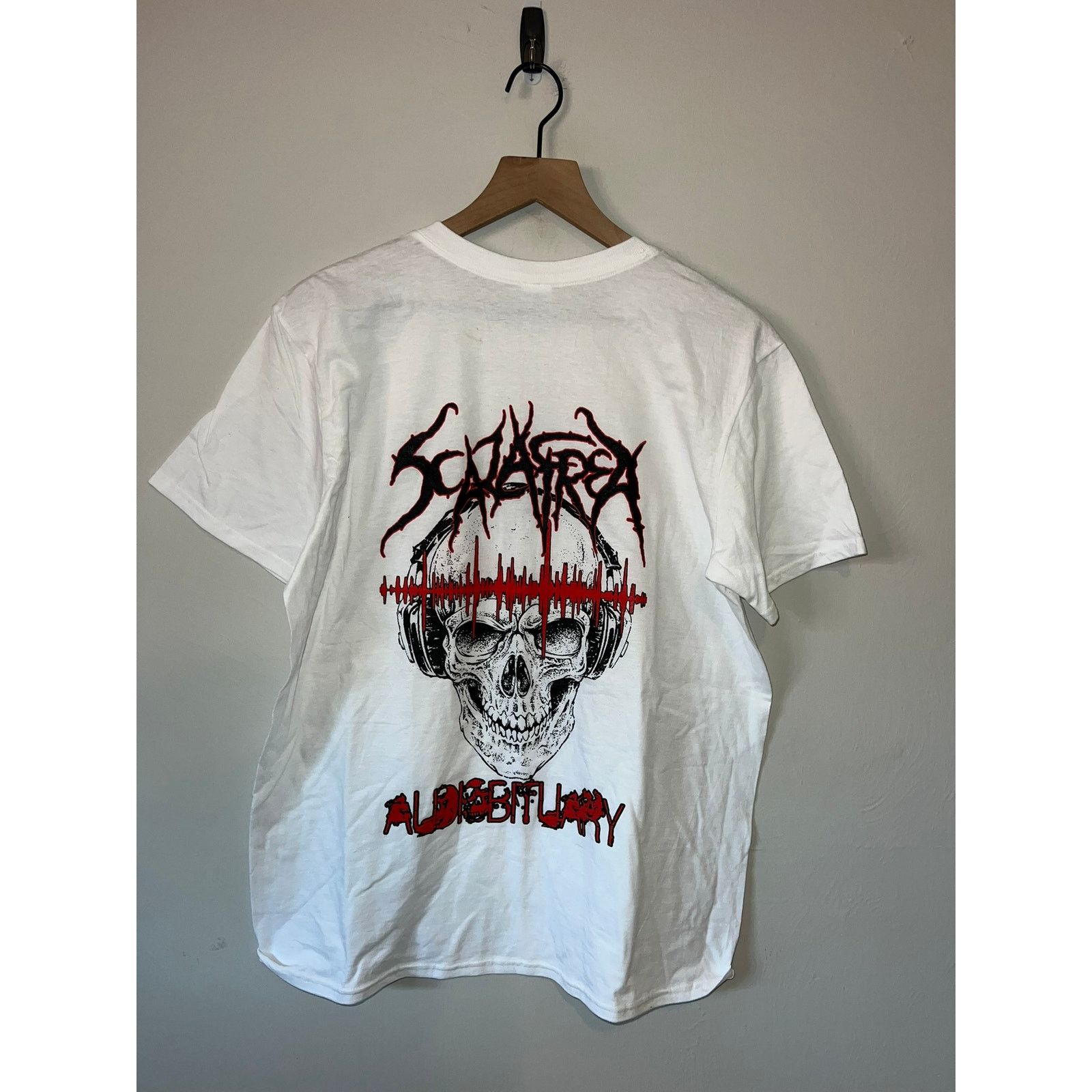 Gildan Audiobituary Shirt By Scalafrea Skull Music Metal Tee Tour L Size US L / EU 52-54 / 3 - 5 Thumbnail