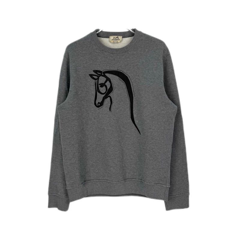 Hermes Hermes Gray Horse Head Sweatshirt L Size US L / EU 52-54 / 3 - 1 Thumbnail