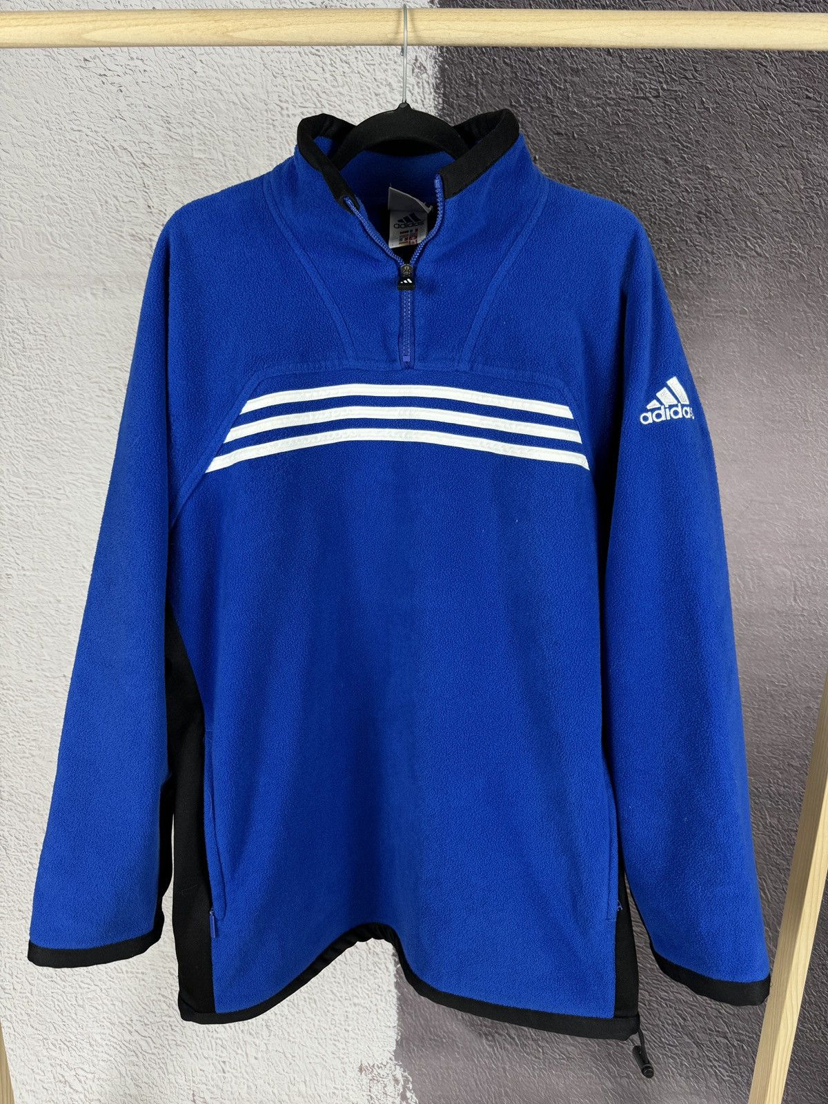 Adidas Adidas vintage 90s blue fleece pullover 1/4 zip sweater logo Size US L / EU 52-54 / 3 - 2 Thumbnail