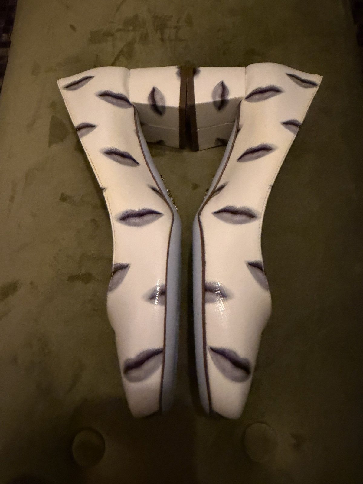 Prada Prada Lips Printed Heels Size US 7.5 / IT 37.5 - 3 Thumbnail