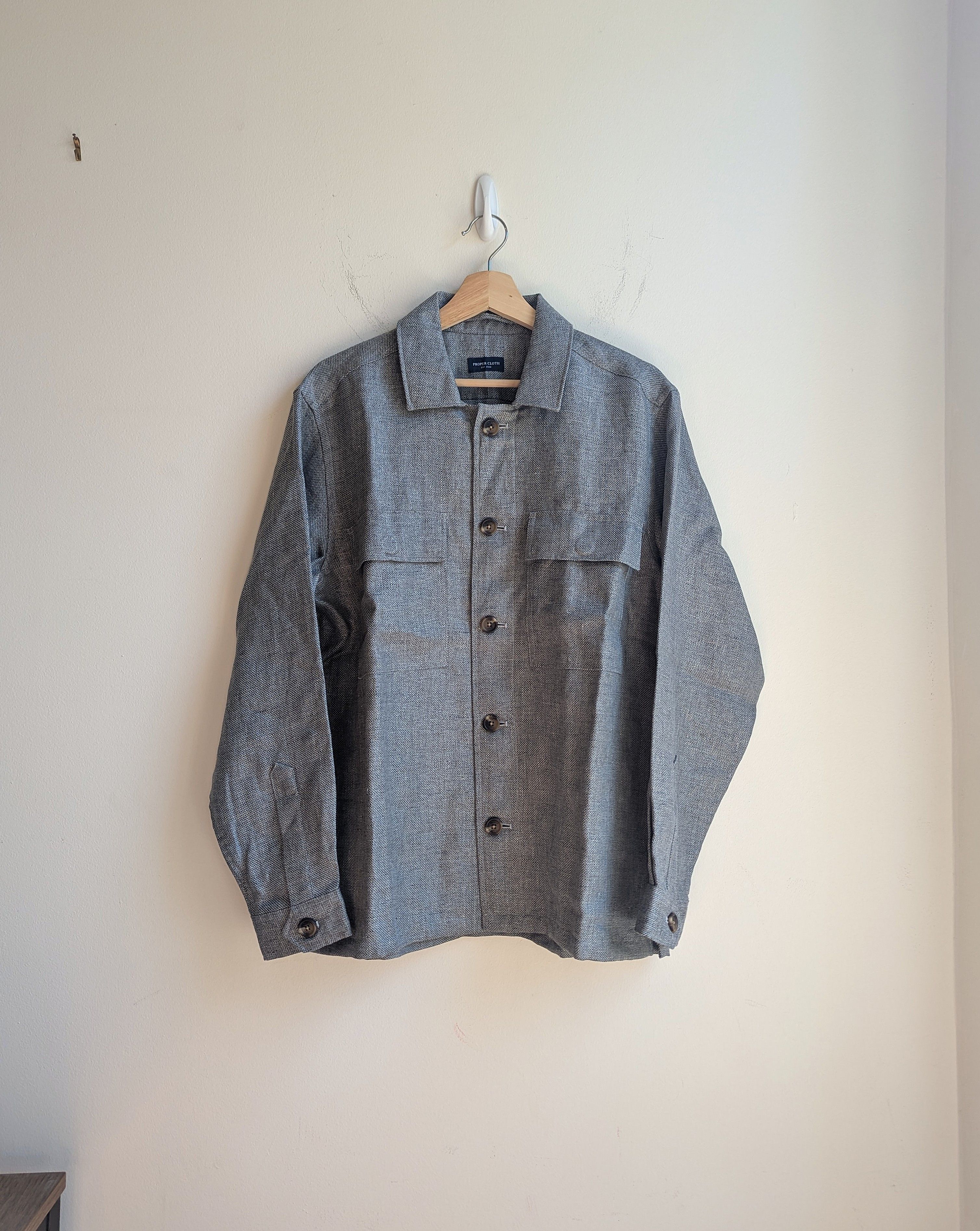 Proper Cloth Hopsack Linen-Lyocell Shirt Jacket Size US L / EU 52-54 / 3 - 4 Thumbnail