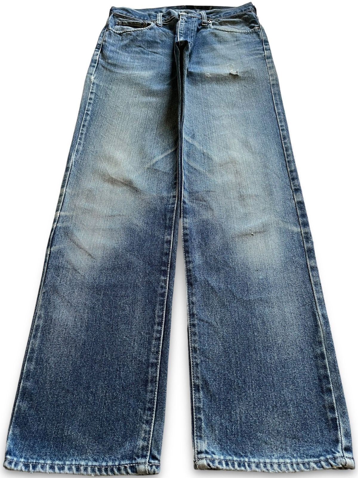 Uniqlo SALES🔥Vintage Uniqlo Faded Wash Style Distress Loose Jeans Size US 31 - 1 Thumbnail