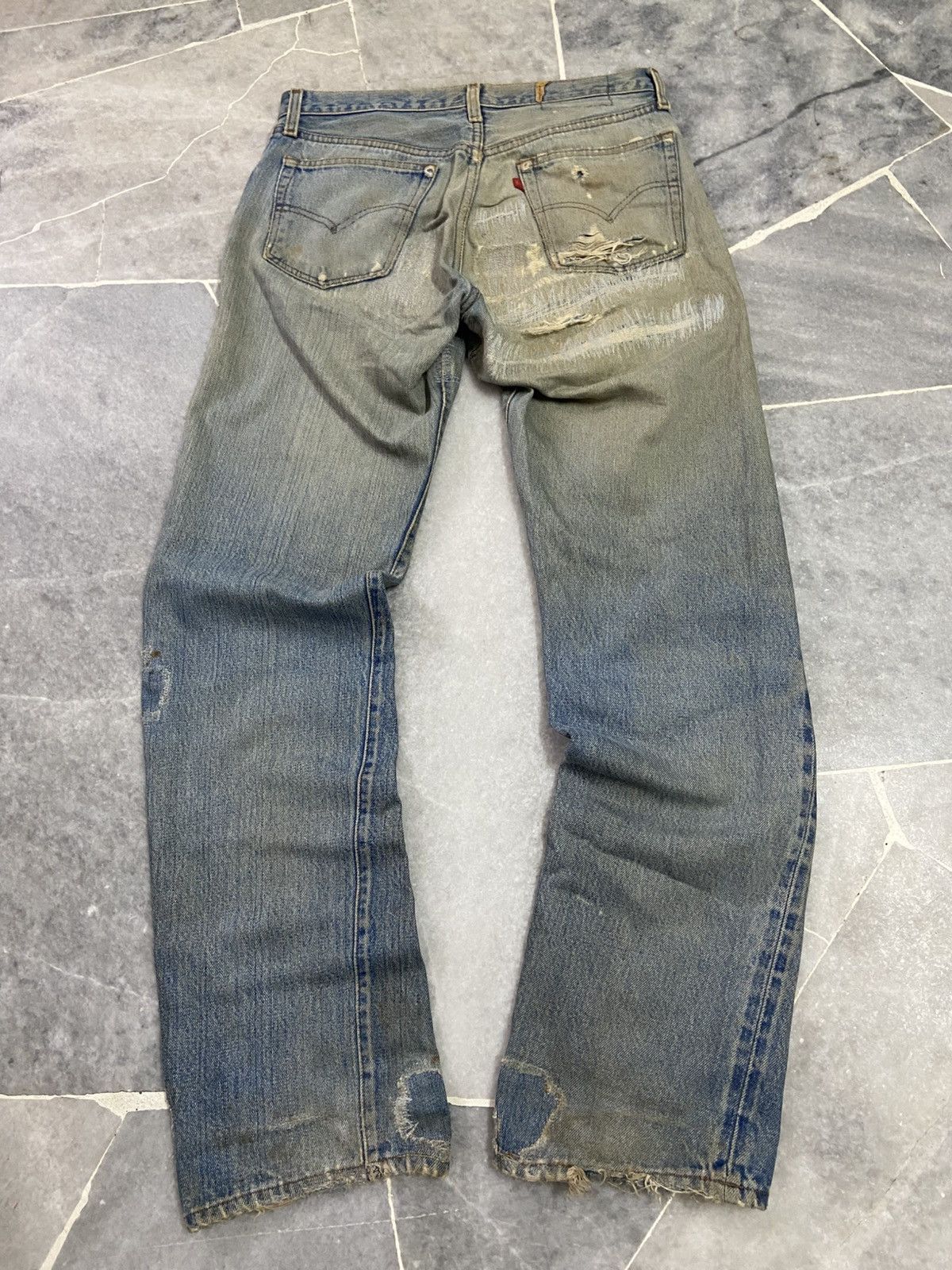 Levi's Vintage 70s Levis 501 Redline Selvedge Jeans Distressed Size US 28 / EU 44 - 4 Thumbnail