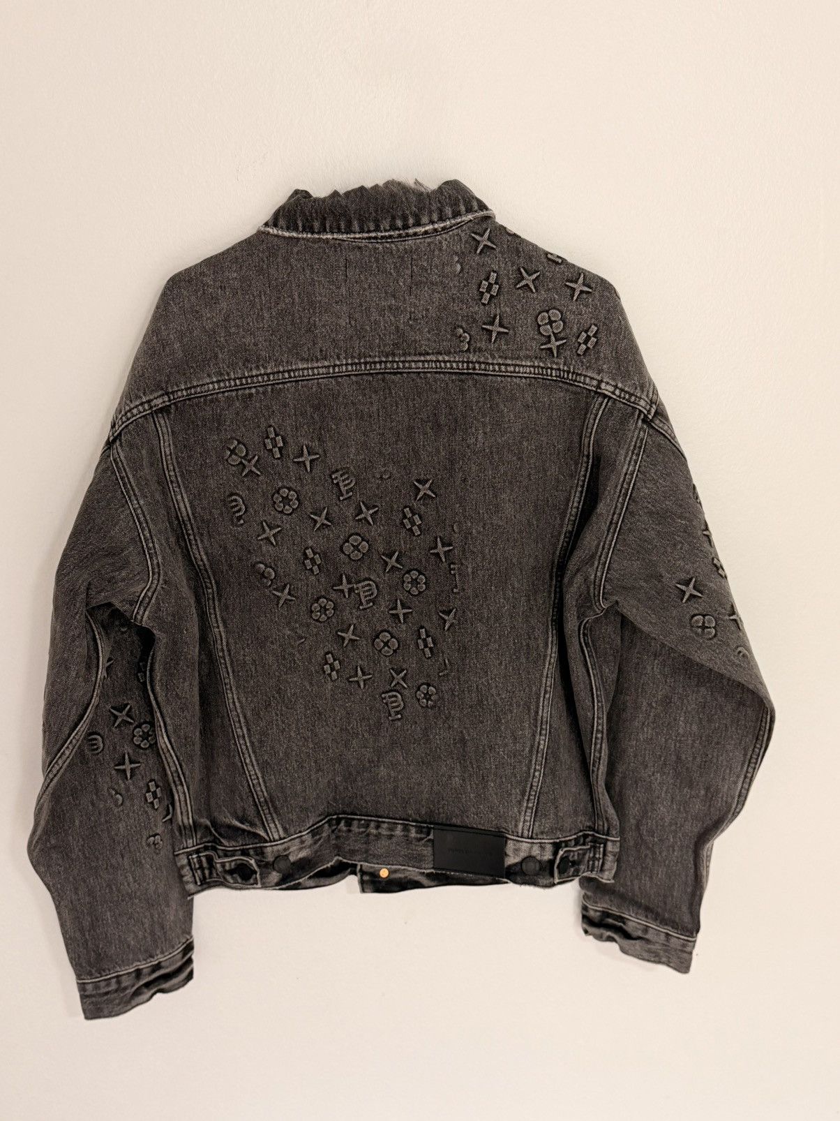 Purple Brand Purple Brand Men's Embroidered Grey Denim Jacket Size US M / EU 48-50 / 2 - 4 Thumbnail