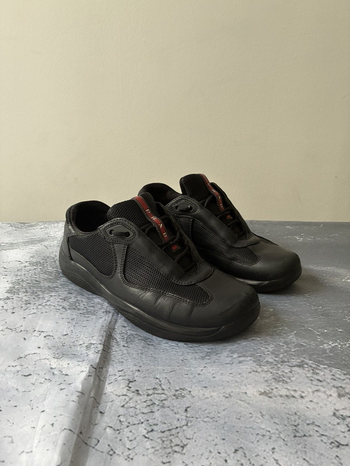 Prada Vintage Prada Americas Cup Black Sneakers Size US 7.5 / IT 37.5 - 1 Thumbnail