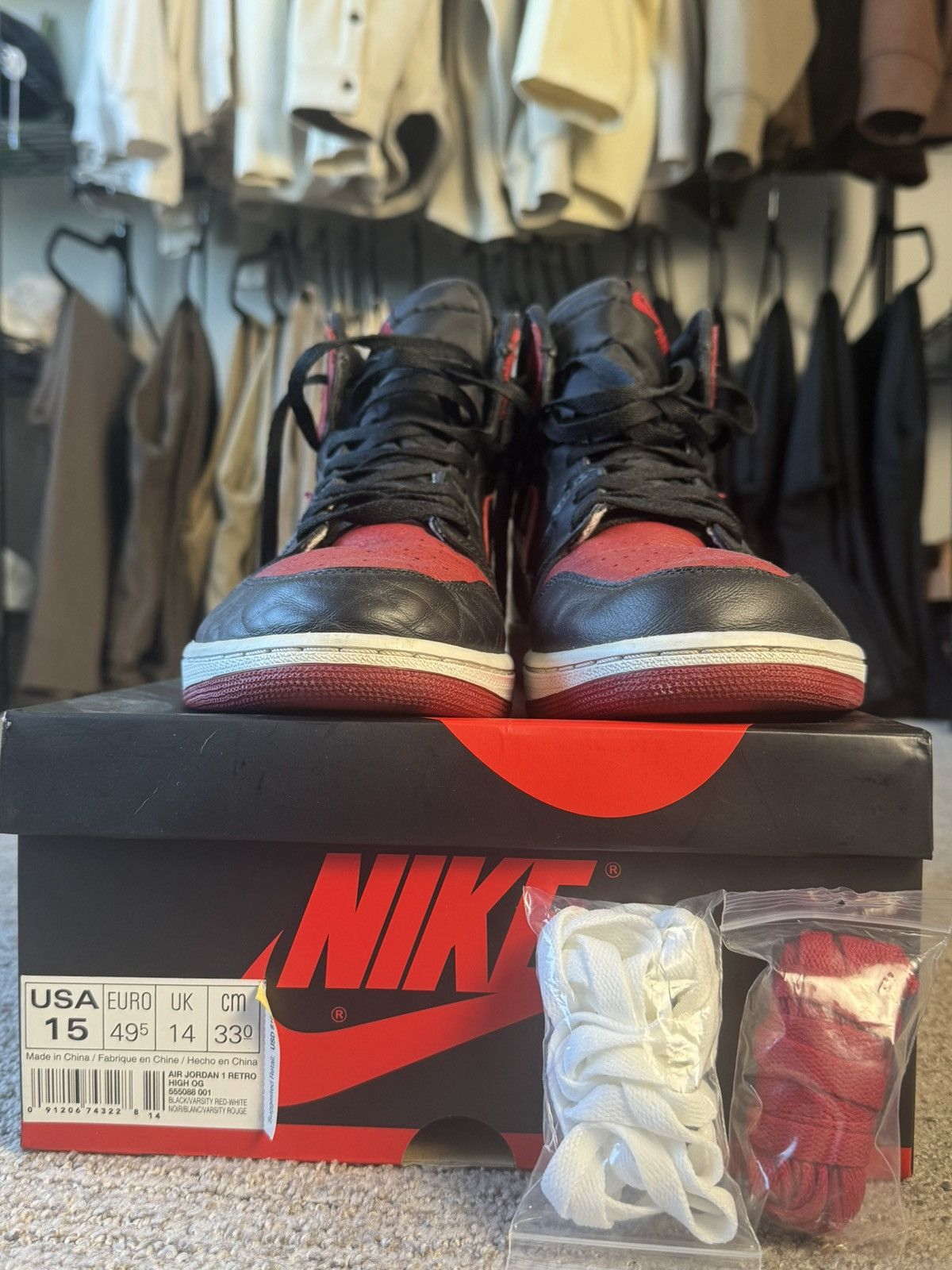 Jordan Brand Jordan Retro 1 Banned (2016) Size US 15 / EU 48 - 4 Thumbnail