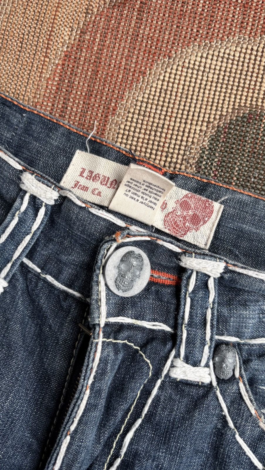 If Six Was Nine Archive Laguna Beach Denim Jeans Skull Size US 31 - 10 Thumbnail
