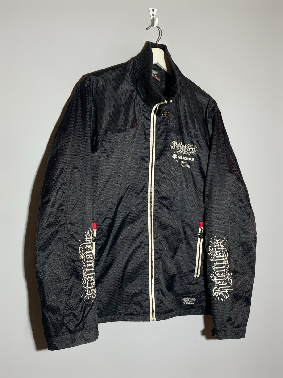 Vintage 🔥RELENTLESS SUZUKI RACING JACKET Y2K BIKER STREET GOTH VIBES Size US L / EU 52-54 / 3 - 4 Thumbnail