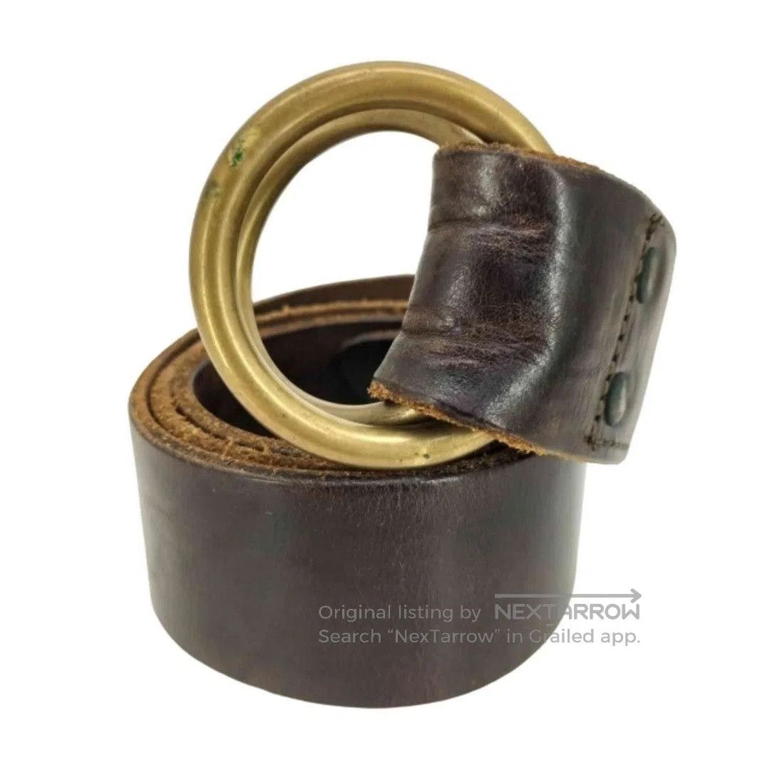 RRL Ralph Lauren RRL Vintage Italian Brown Leather Belt. Size ONE SIZE - 3 Thumbnail