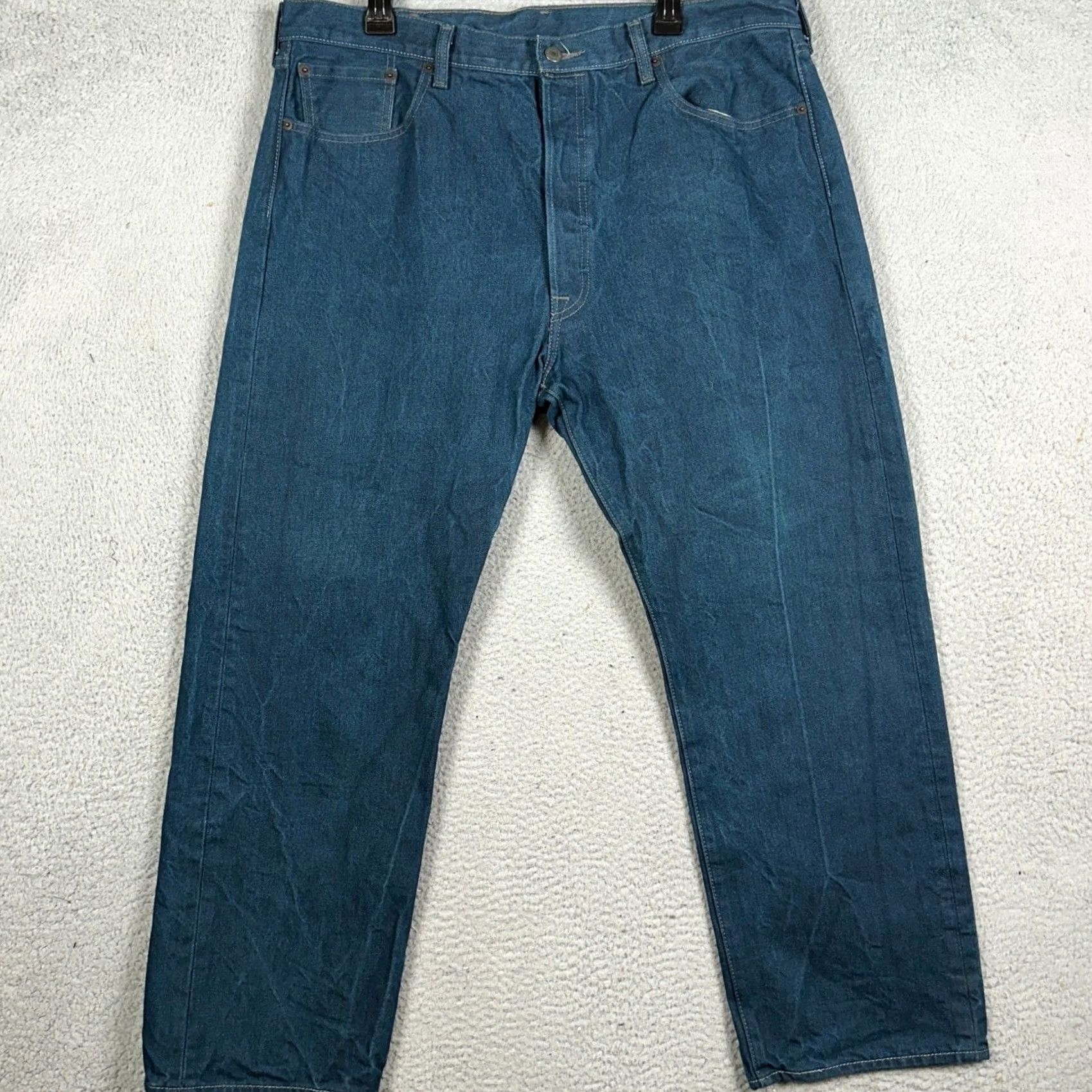 Levi's Levis 501 Jeans Mens 40X30 Blue Original Fit Straight Leg White Oak Cone Denim Size US 40 / EU 56 - 2 Thumbnail