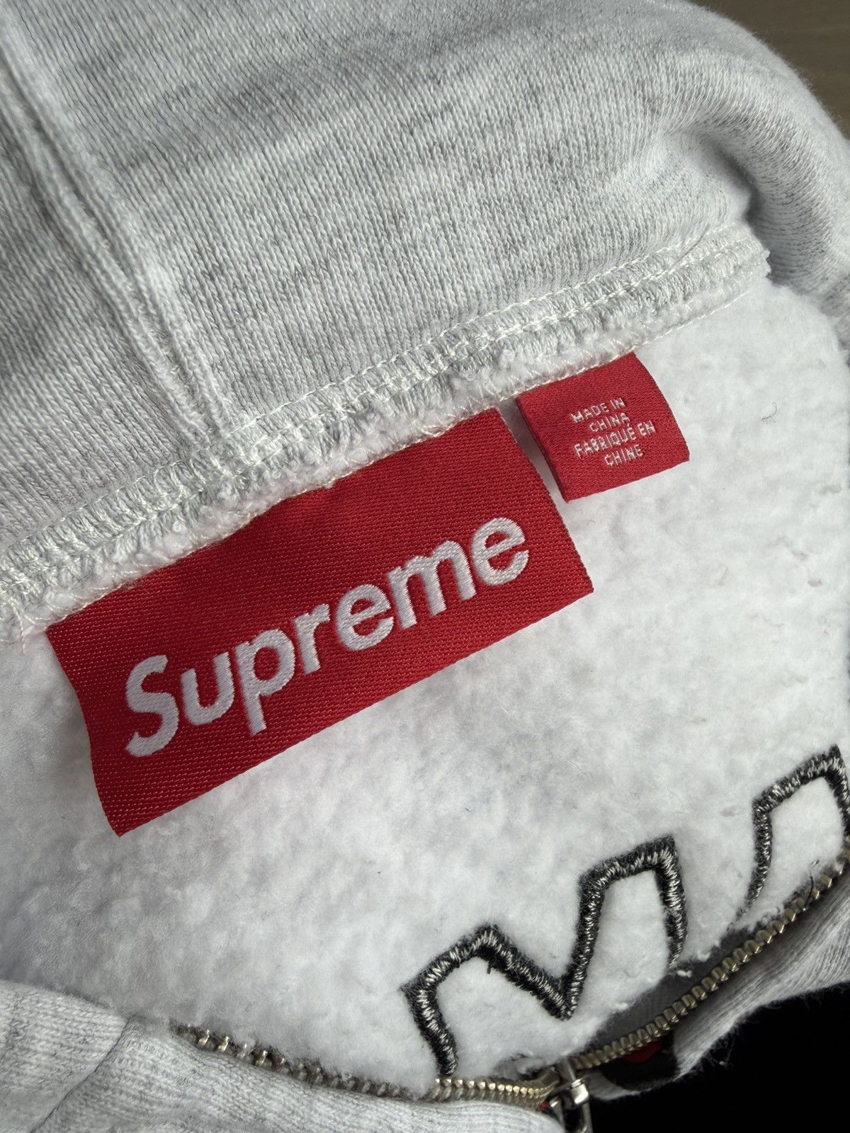 Supreme LARGE Warriors Applique Zip Up Hooded Sweatshirt Ash Grey Size US L / EU 52-54 / 3 - 9 Thumbnail