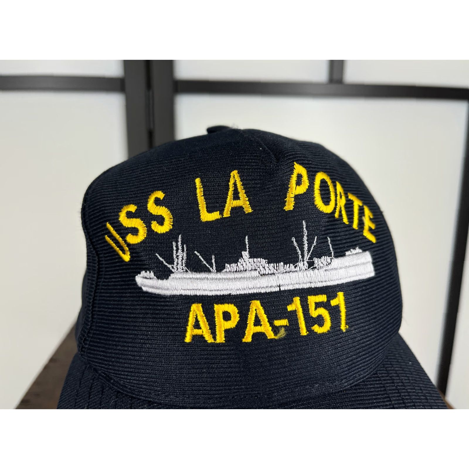 Vintage USS La Porte Hat Cap Snap Back Adult Blue Navy Haskell Class Attack Transport Size ONE SIZE - 2 Thumbnail
