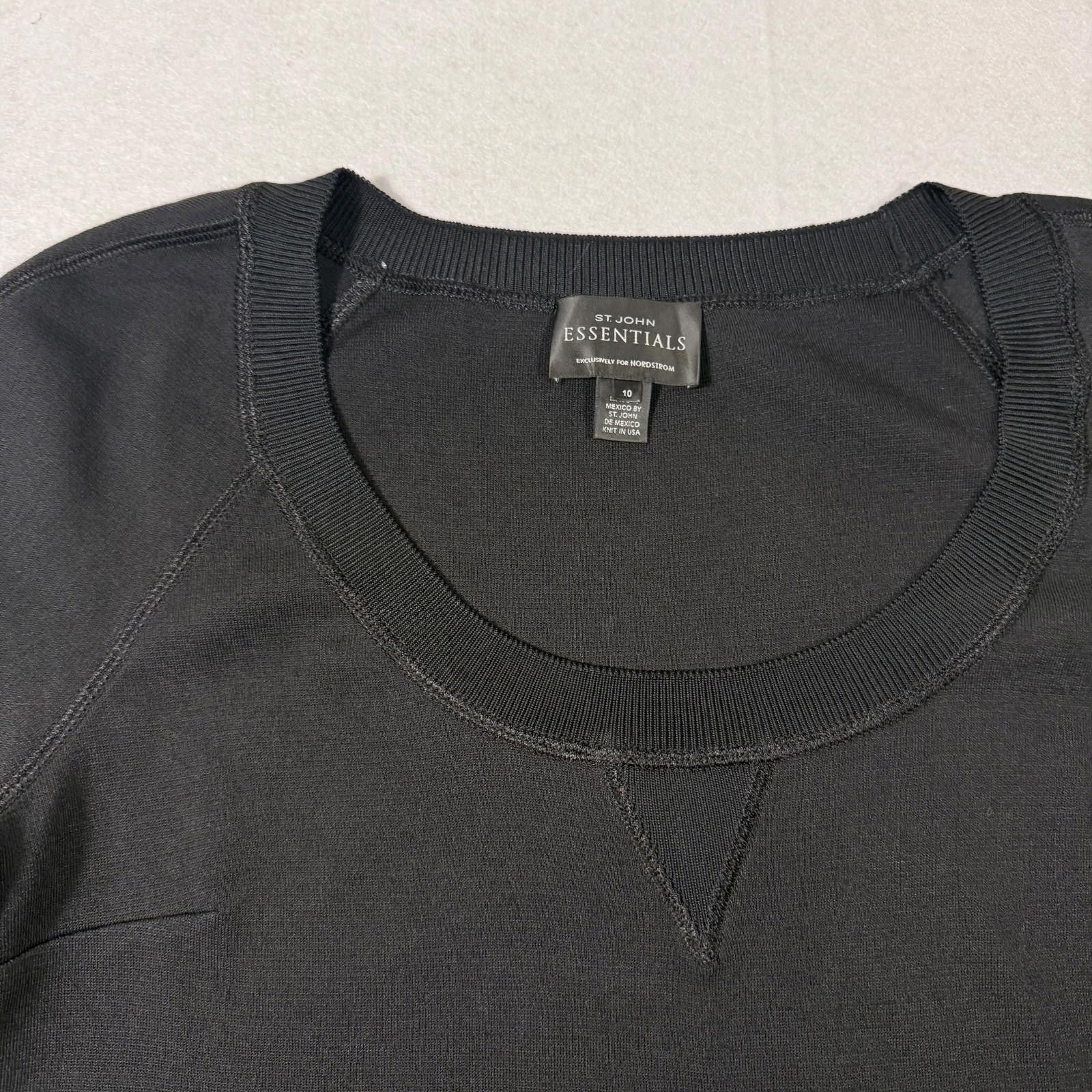 St. John St. John Essentials Size 10 Black Knit Dress 3/4 Sleeve Size L / US 10 / IT 46 - 4 Thumbnail