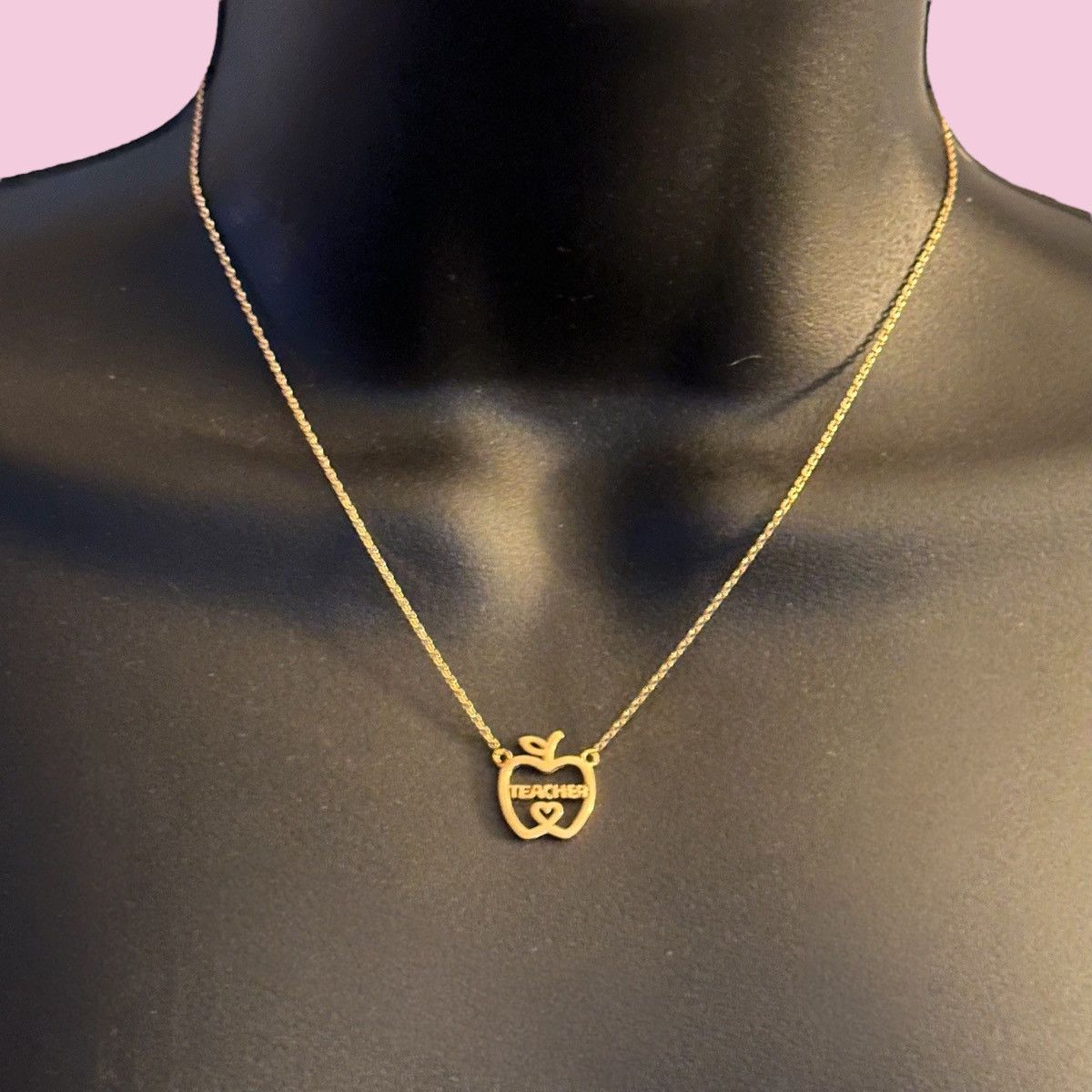 Other 18K gold dipped Teacher apple pendant necklace Size ONE SIZE - 1 Thumbnail