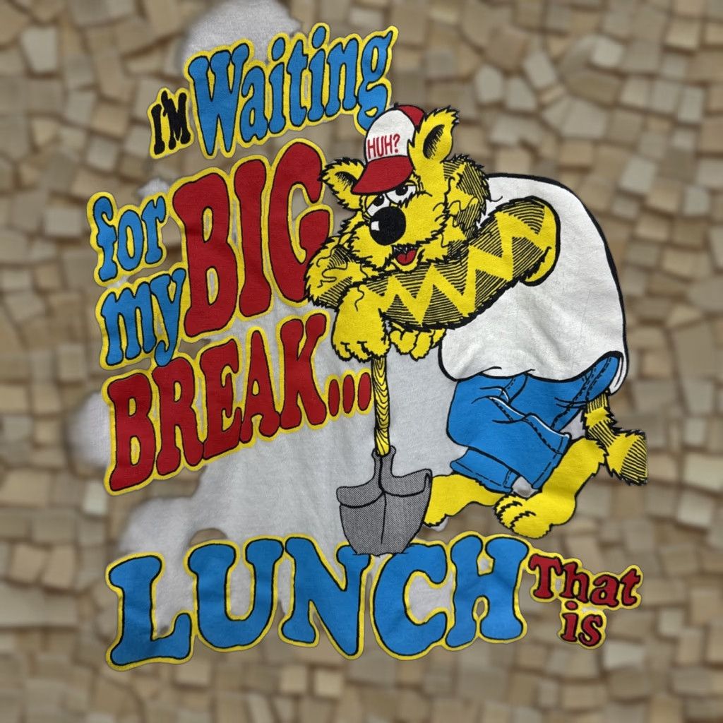 Vintage VINTAGE 1990s Waiting on My Big Dream Lunch Graphic T-Shirt Mens XL White Casual Humor Cotton Size US XL / EU 56 / 4 - 1 Thumbnail