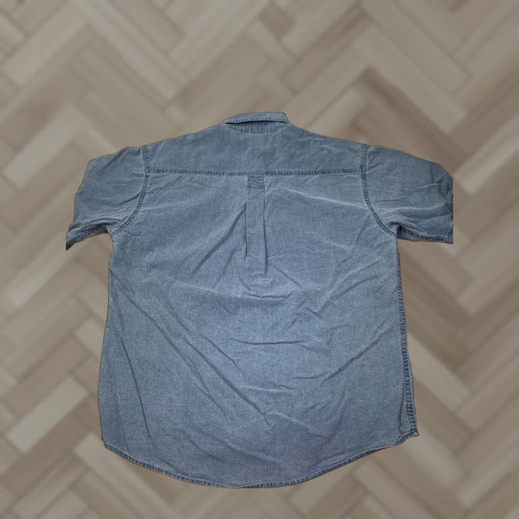 Bugle Boy Bugle Boy Button-Up Shirt Mens M Blue Short Sleeve Casual Denim Size US 31 - 1 Thumbnail