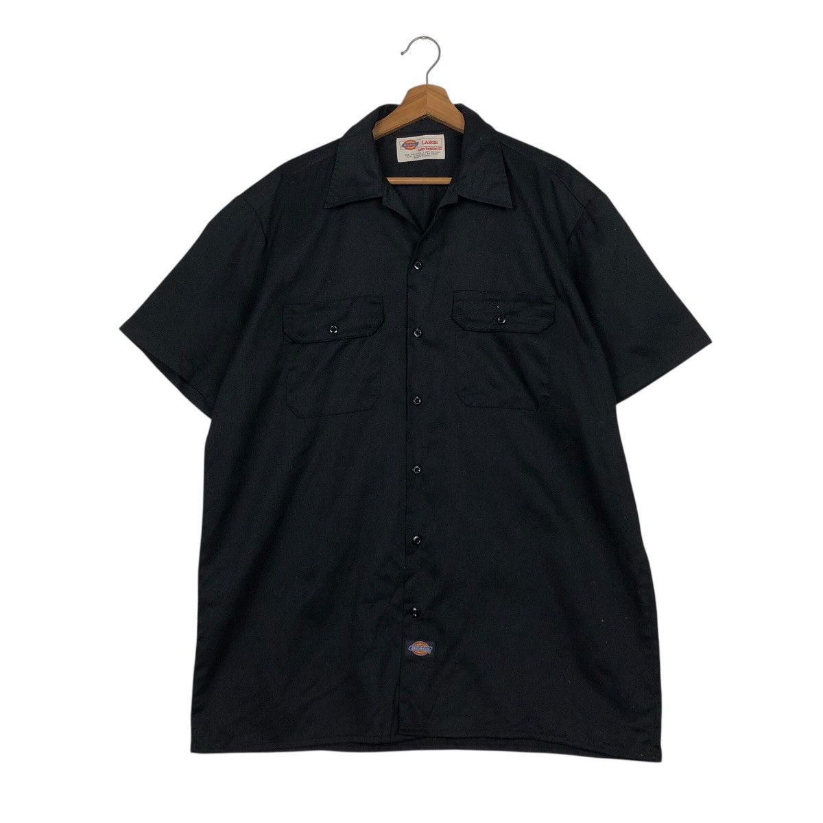 Japanese Brand 📌Rich Black Vintage Chore Work Shirt Bowling Shirt Dickies Size US L / EU 52-54 / 3 - 2 Thumbnail