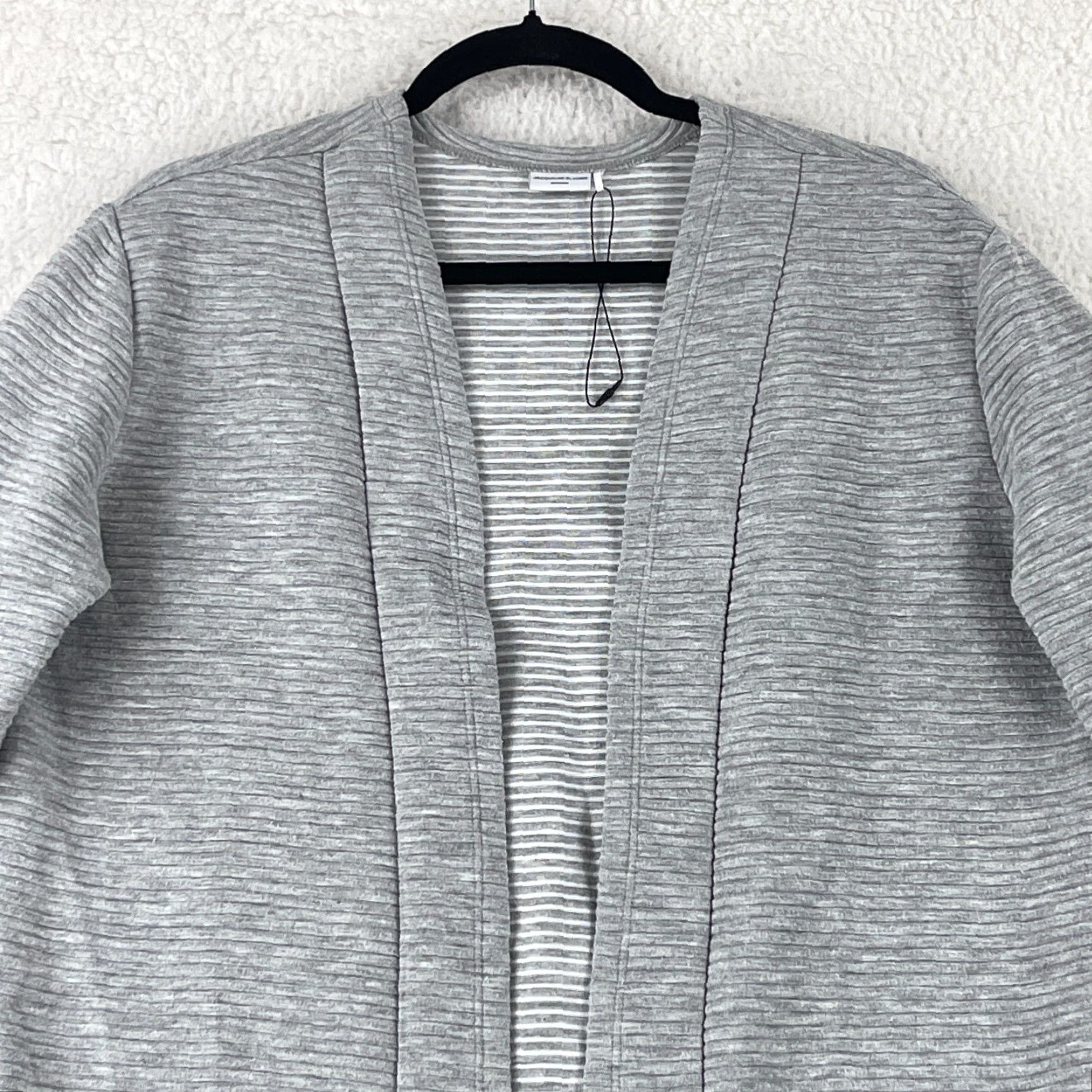Vintage Jacqueline de Yong Cardigan Womens Medium Gray Open Front Long Sleeve Ribbed New Size M / US 6-8 / IT 42-44 - 3 Thumbnail