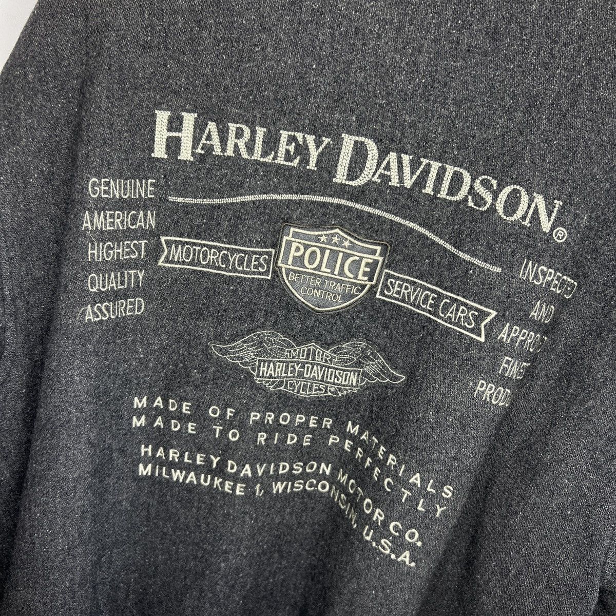Harley Davidson × Vintage Vintage Harley Davidson Flight Bomber Wool Jacket 90s USA Size US XL / EU 56 / 4 - 13 Thumbnail