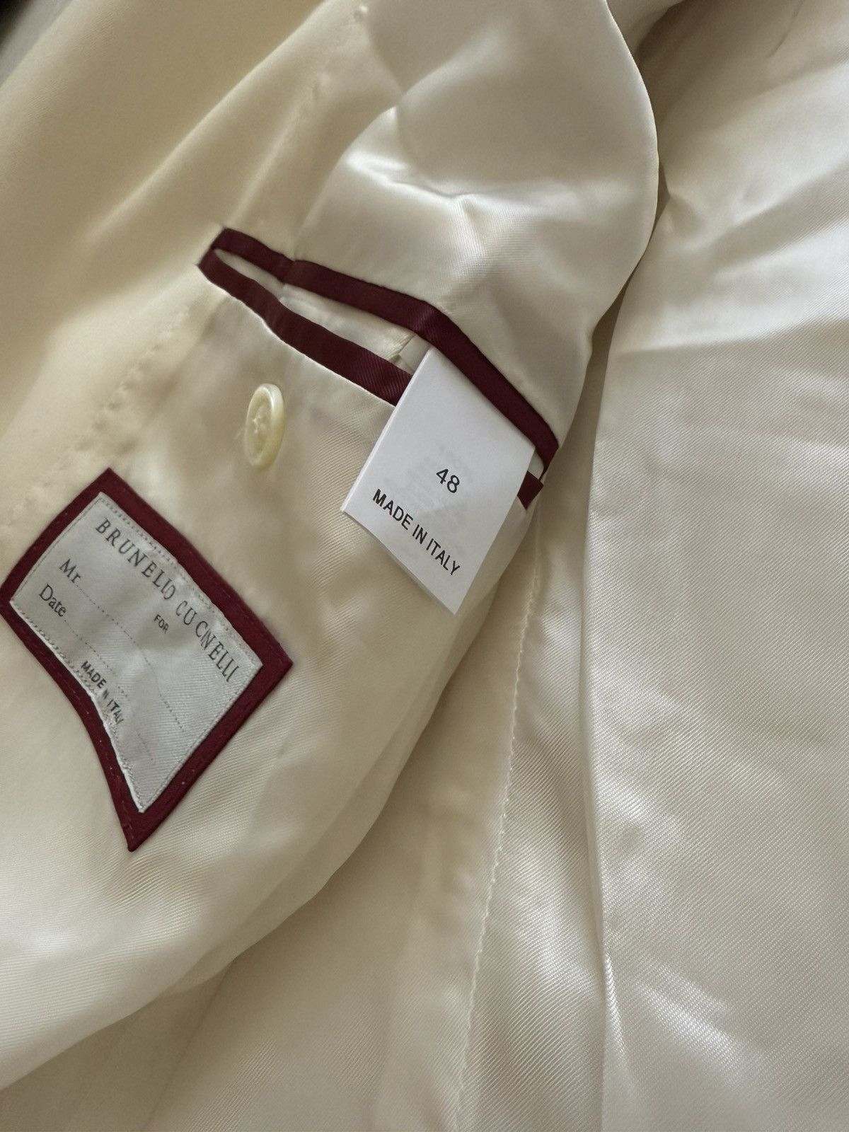 Brunello Cucinelli Brunello cucinelli off white silk formal blazer Size 48S - 6 Thumbnail