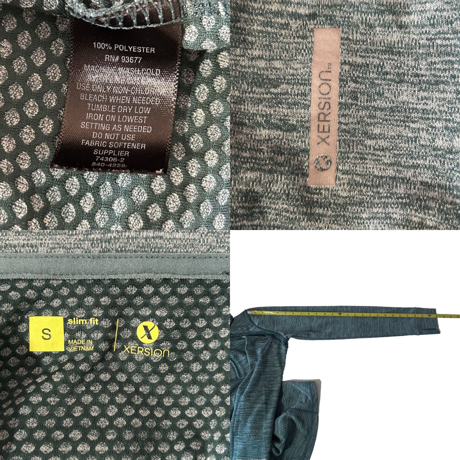 Vintage XERSION Slim Fit Long Sleeve Pullover Top Women Small Heather Green 1/4 Zip Pullover Lightweight Casual Sports Shirt Size S / US 4 / IT 40 - 9 Thumbnail