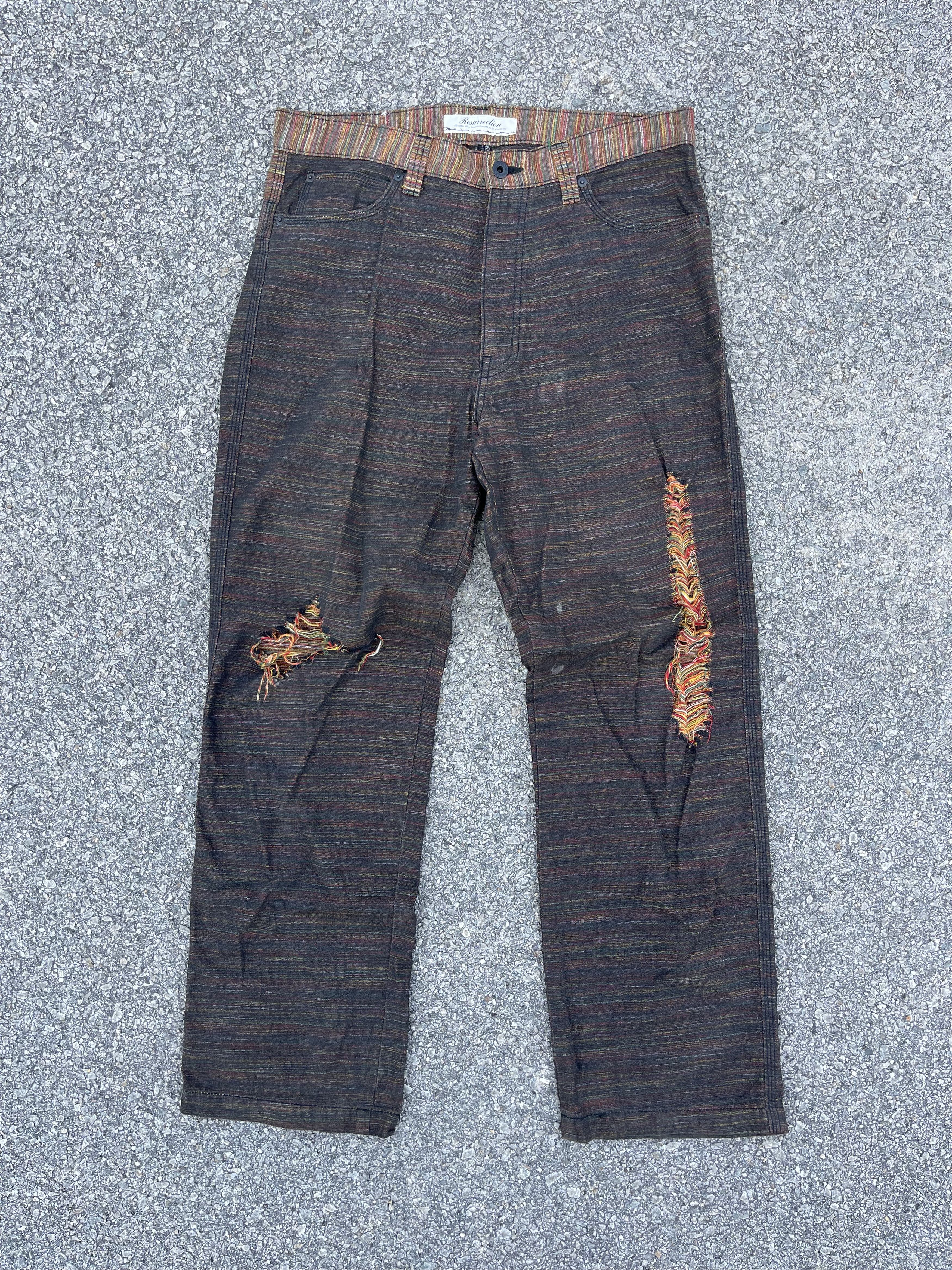 Beauty Beast × If Six Was Nine × Le Grande Bleu (L.G.B.) Resurrection Double Waist Low Pocket Multicolour Slubby Size US 34 / EU 50 - 3 Thumbnail