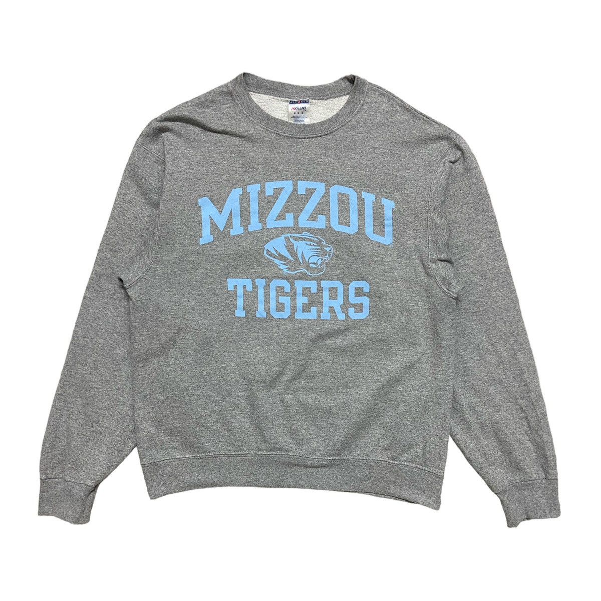 image of American College x Collegiate University Of Missouri Mizzou Tigers Crewneck Sweatshirt in Grey (Siz