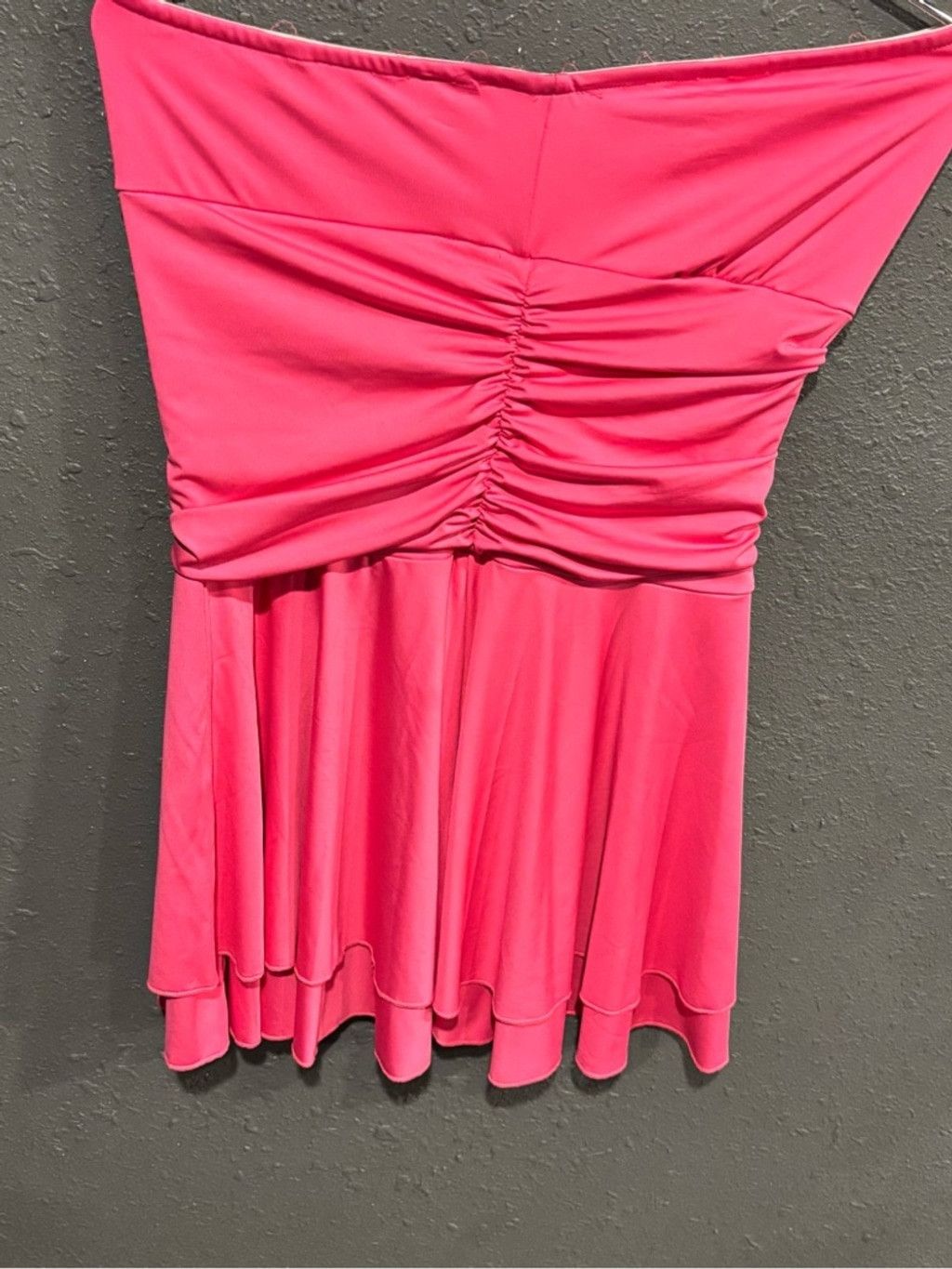 Shein SHEIN Strapless Ruched Pink Flared Dress Size L / US 10 / IT 46 - 1 Thumbnail