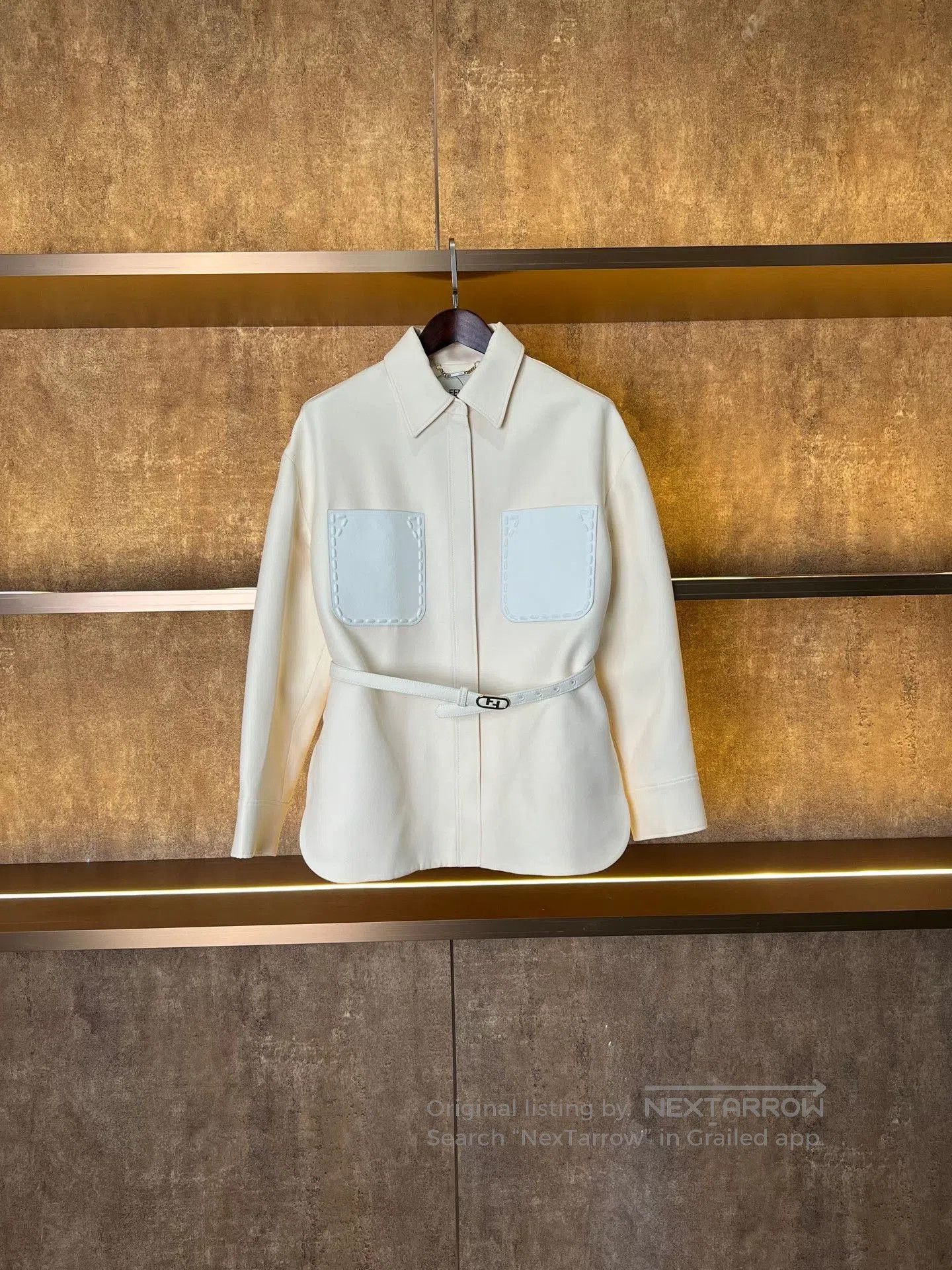 Fendi Fendi Beige Leather Patch Pocket Belted Coat. Size US S / EU 44-46 / 1 - 1 Thumbnail