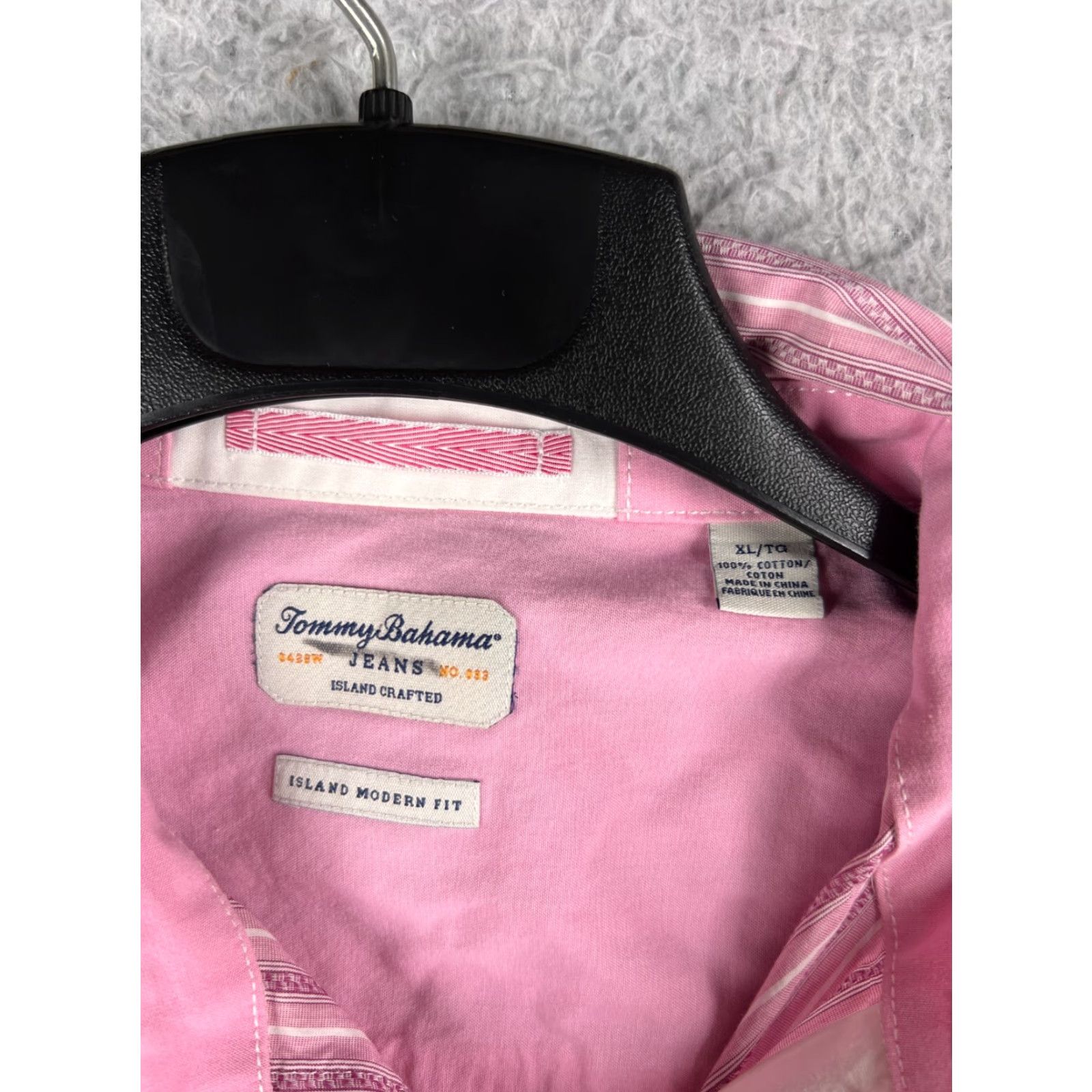 Tommy Bahama Tommy Bahama Shirt Mens XL Pink White Button-Up Stripe Cotton Size US XL / EU 56 / 4 - 3 Thumbnail