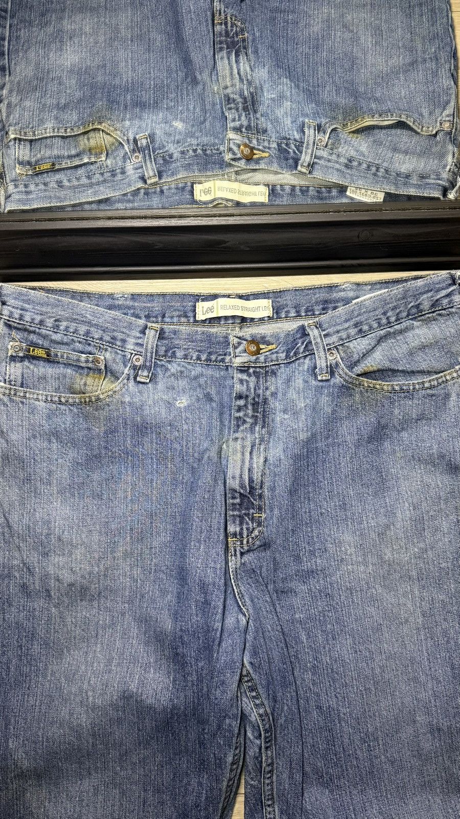 Lee Thrashed Acid Washed Lee 38 x 32 Relaxed StraightLegged Jean Size US 38 / EU 54 - 4 Thumbnail