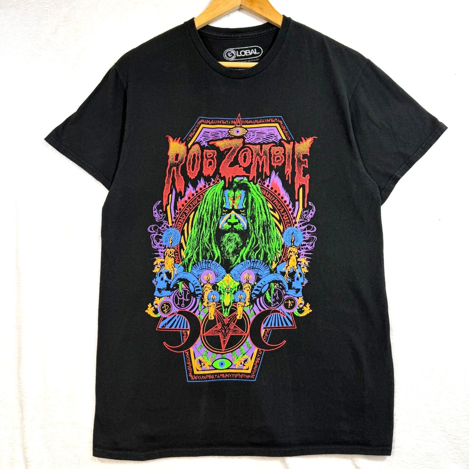 Global Work Global M Rob Zombie Tee Black Psychedelic Horrorcore Metal Size US M / EU 48-50 / 2 - 1 Thumbnail