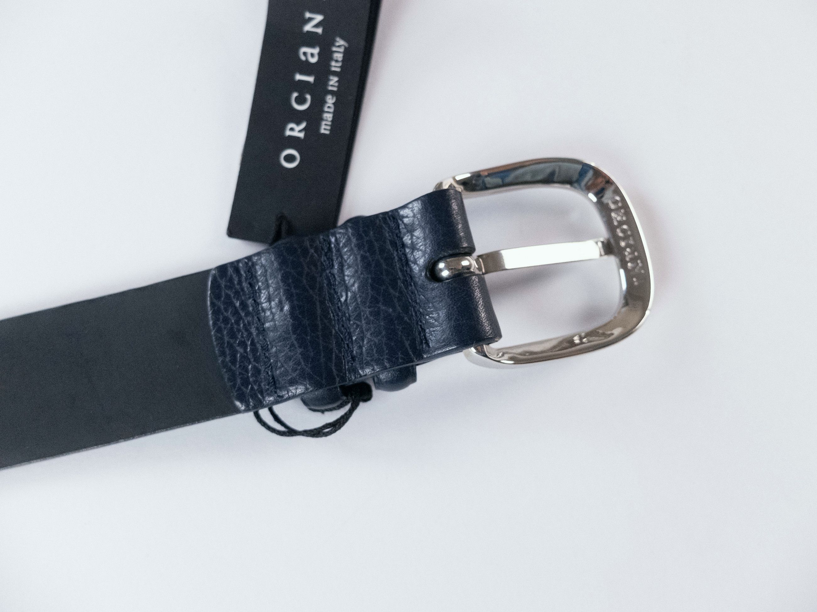 Orciani ORCIANI navy blue leather belt 90 (for size 34 inch waist) Size 34 - 4 Thumbnail
