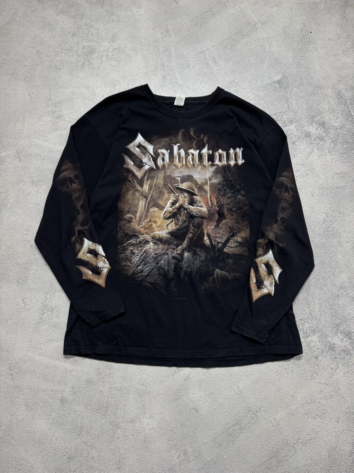 Fruit Of The Loom Vintage Y2k Sabaton Big Logo Print Size US XL / EU 56 / 4 - 1 Thumbnail