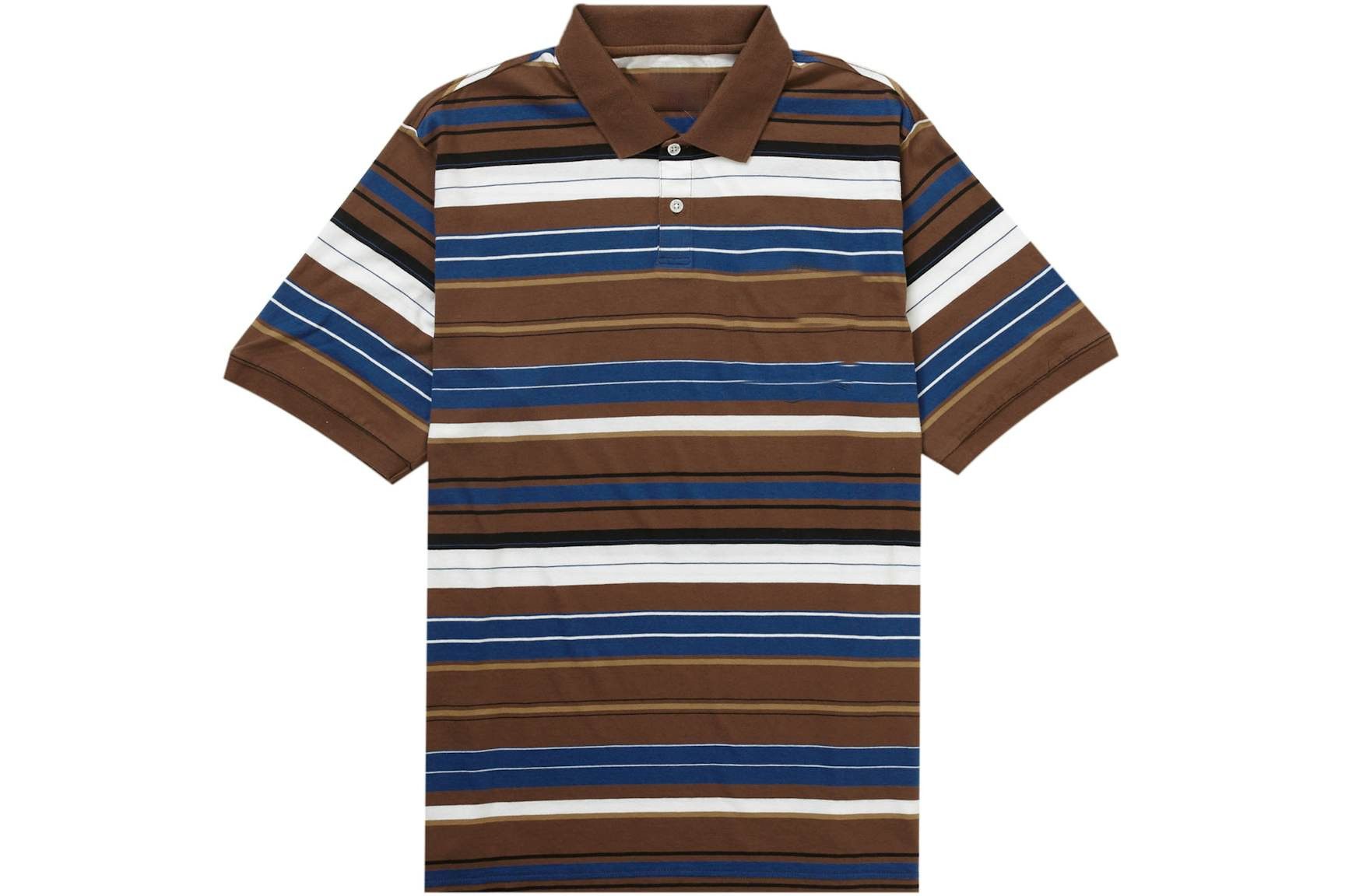 Designer Brown Multi Stripe Polo – Earth-Toned Elegance Size US M / EU 48-50 / 2 - 1 Thumbnail